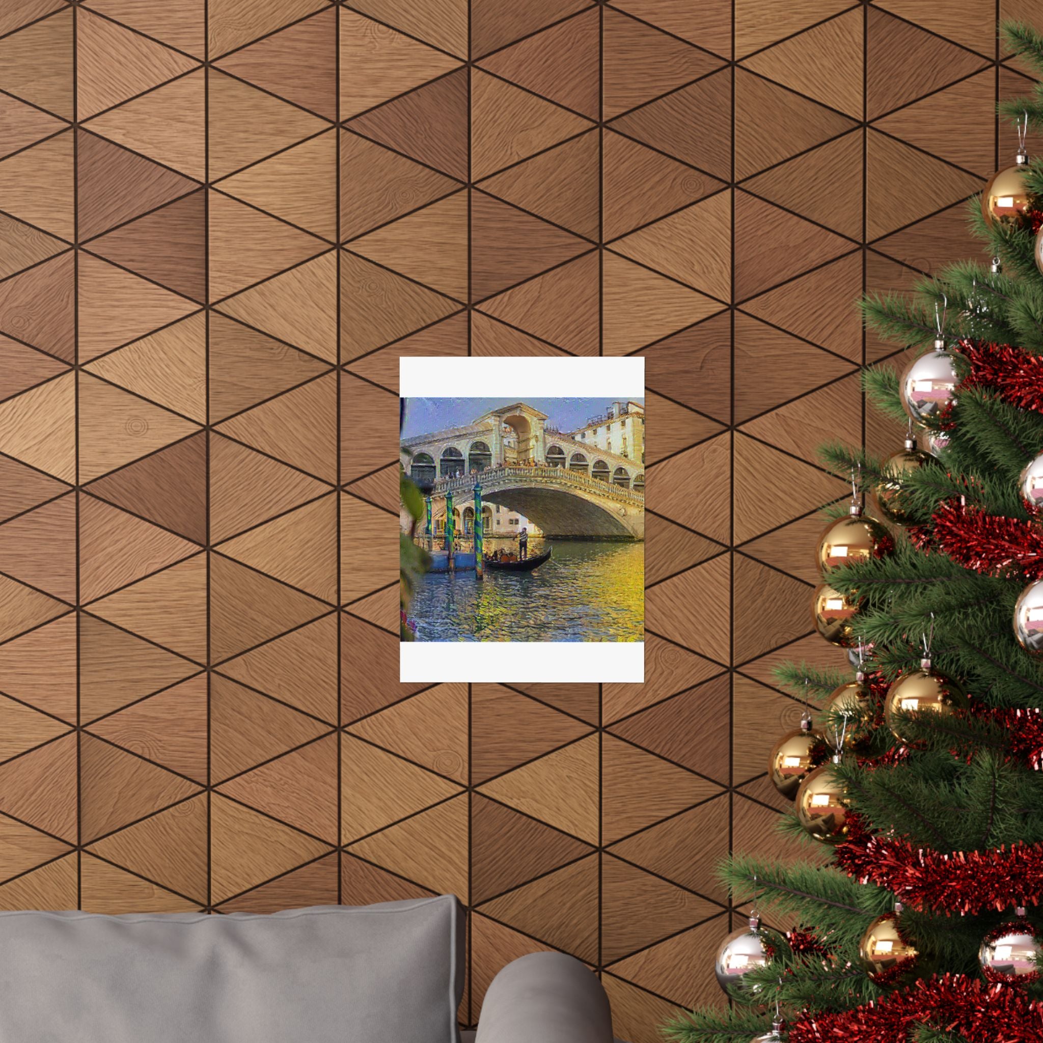 Rialto Bridge in Cafe Terrace at Night Style | Vincent van Gogh Inspired Art