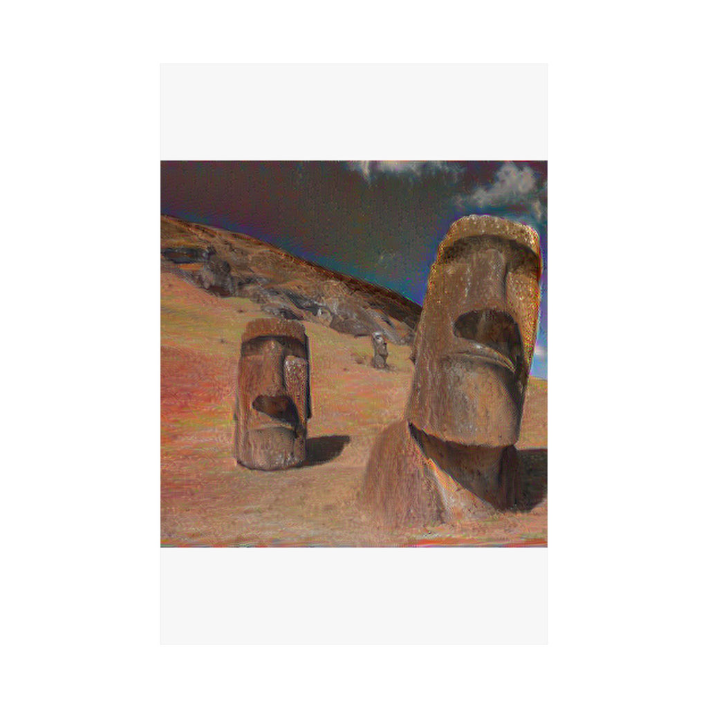 Moai Statues in The Scream Style | Edvard Munch Inspired Art