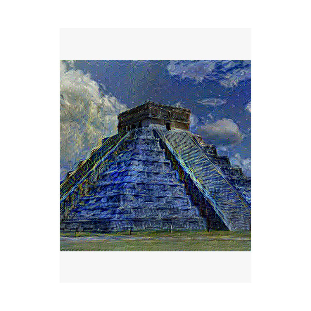 Chichen Itza in Starry Night Style | Vincent van Gogh Inspired Art