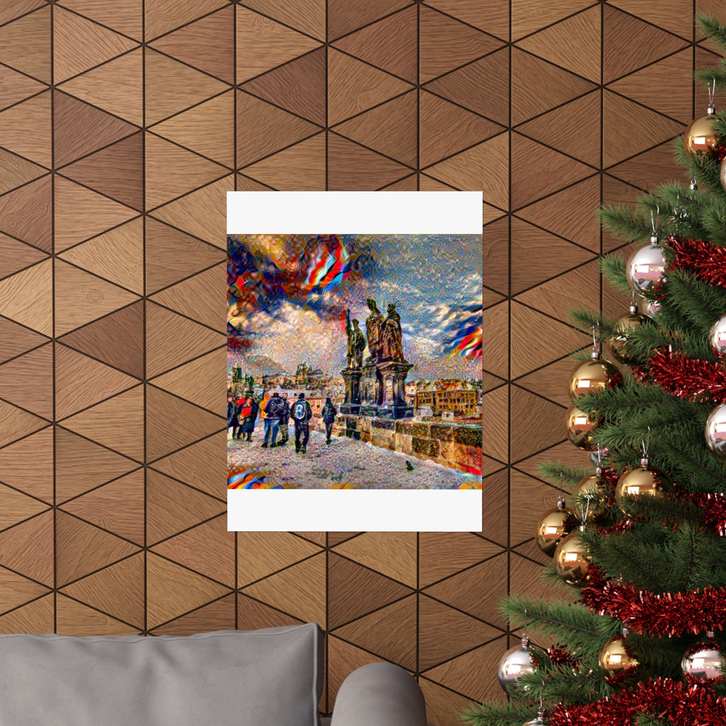 Charles Bridge in Composition VII Style | Wassily Kandinsky Inspired Art