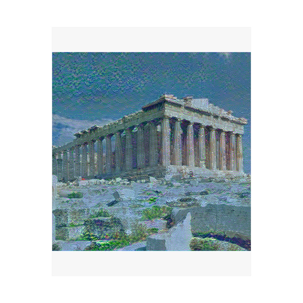 Parthenon in Water Lilies Style | Claude Monet Inspired Art