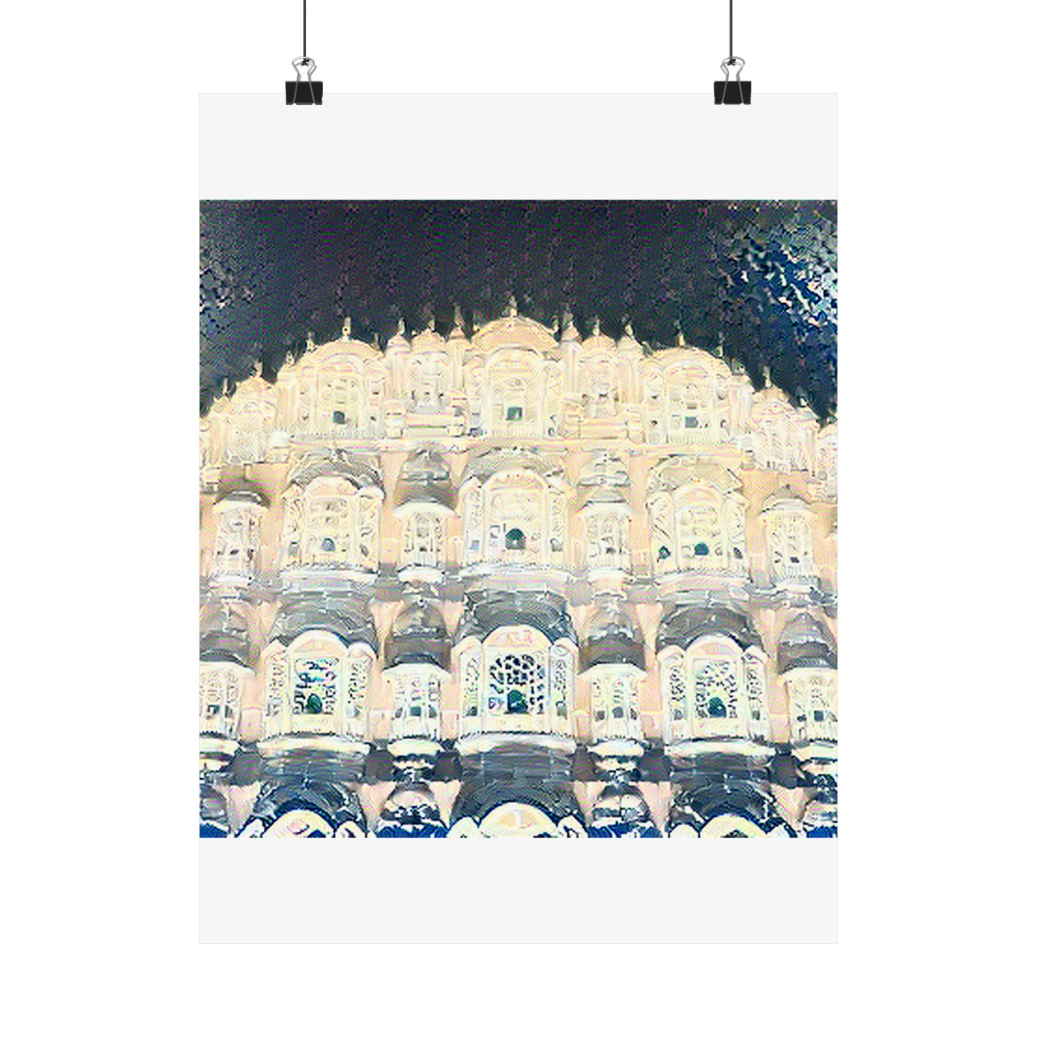 Hawa Mahal in The Great Wave off Kanagawa Style | Katsushika Hokusai Inspired Art