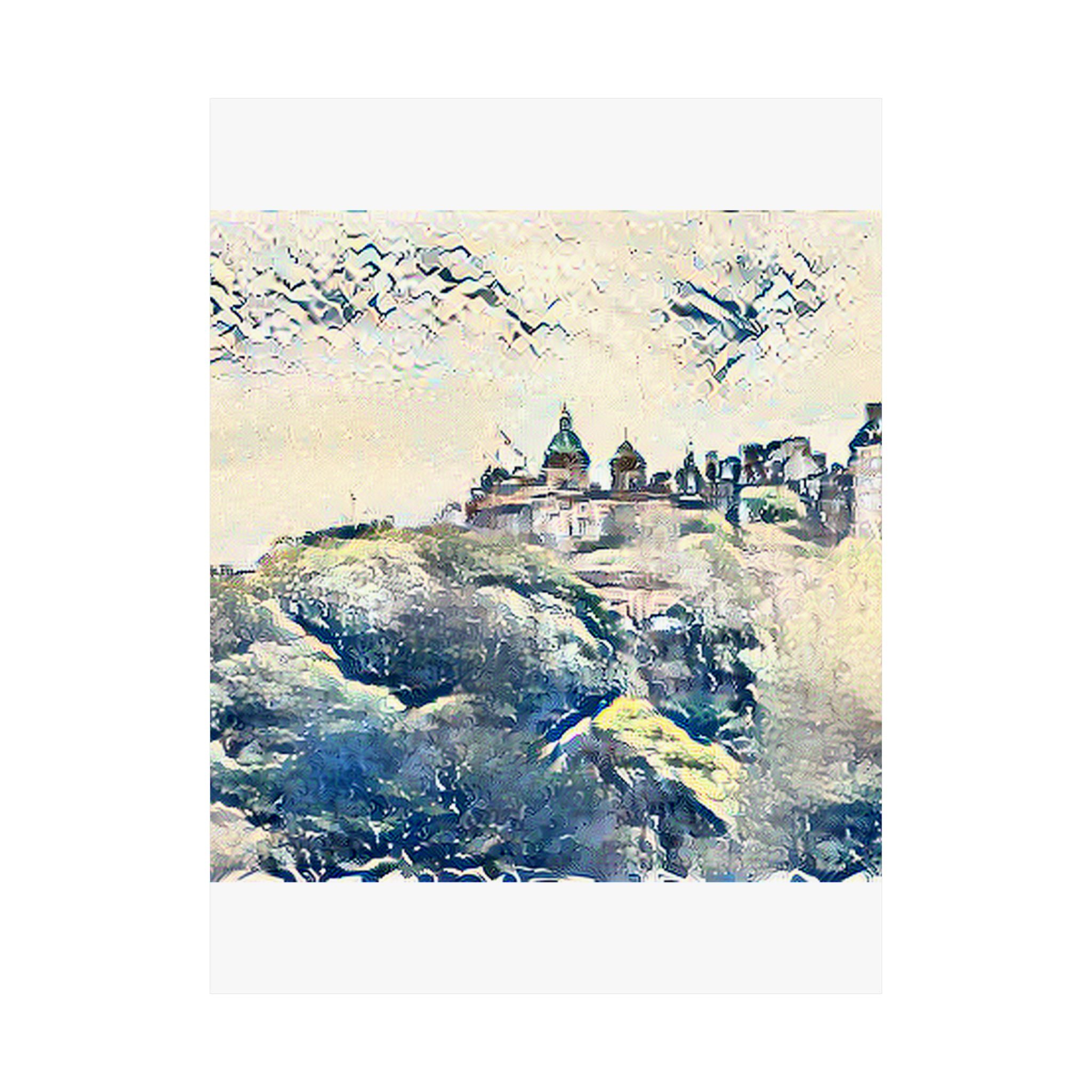 Edinburgh Old Town in The Great Wave off Kanagawa Style | Katsushika Hokusai Inspired Art
