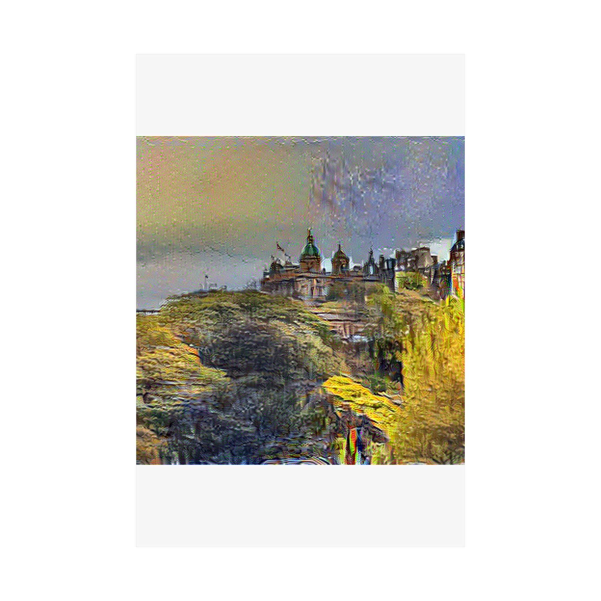 Edinburgh Old Town in Cafe Terrace at Night Style | Vincent van Gogh Inspired Art