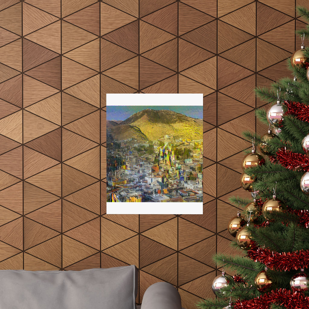 Guanajuato in Cafe Terrace at Night Style | Vincent van Gogh Inspired Art