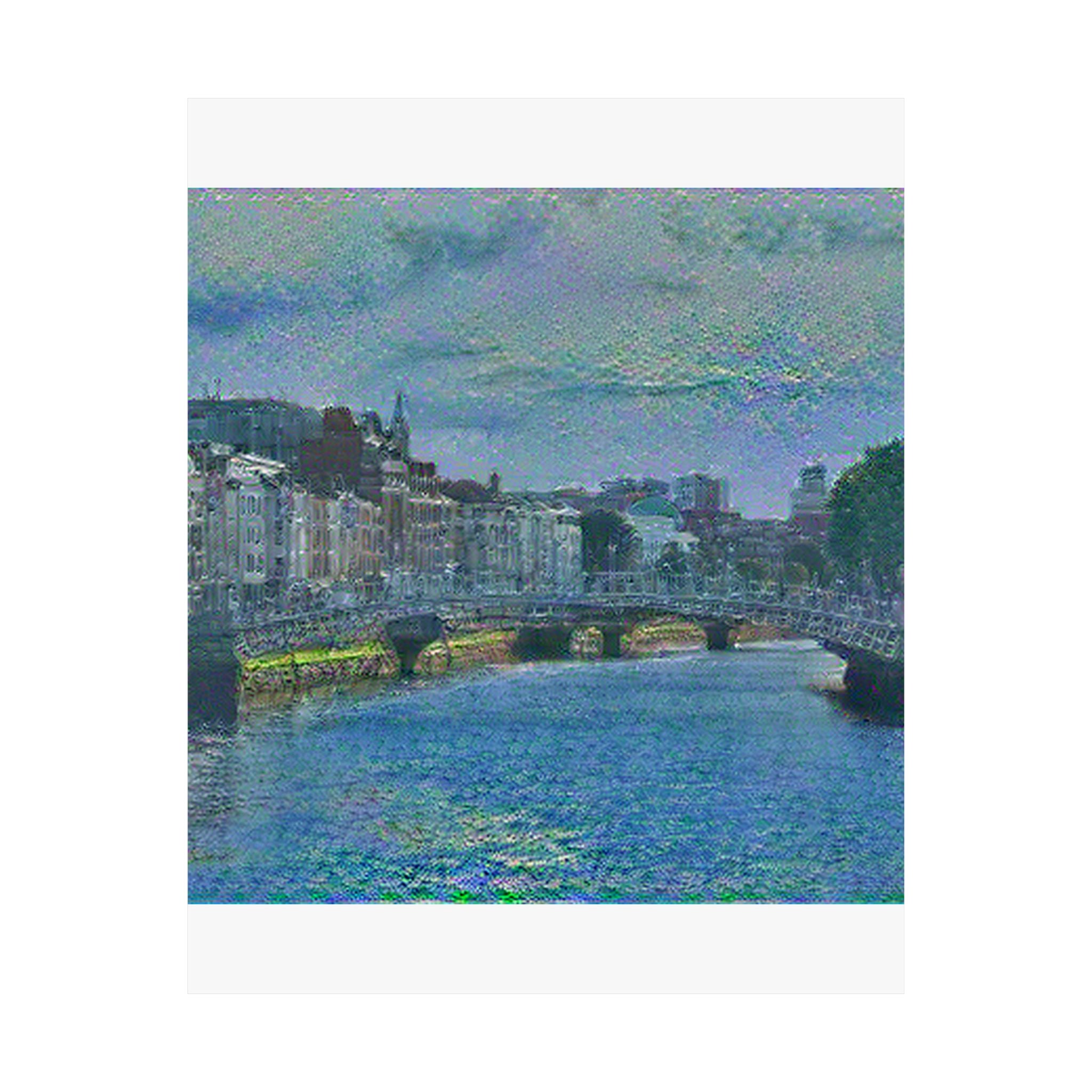 Ha'penny Bridge in Water Lilies Style | Claude Monet Inspired Art