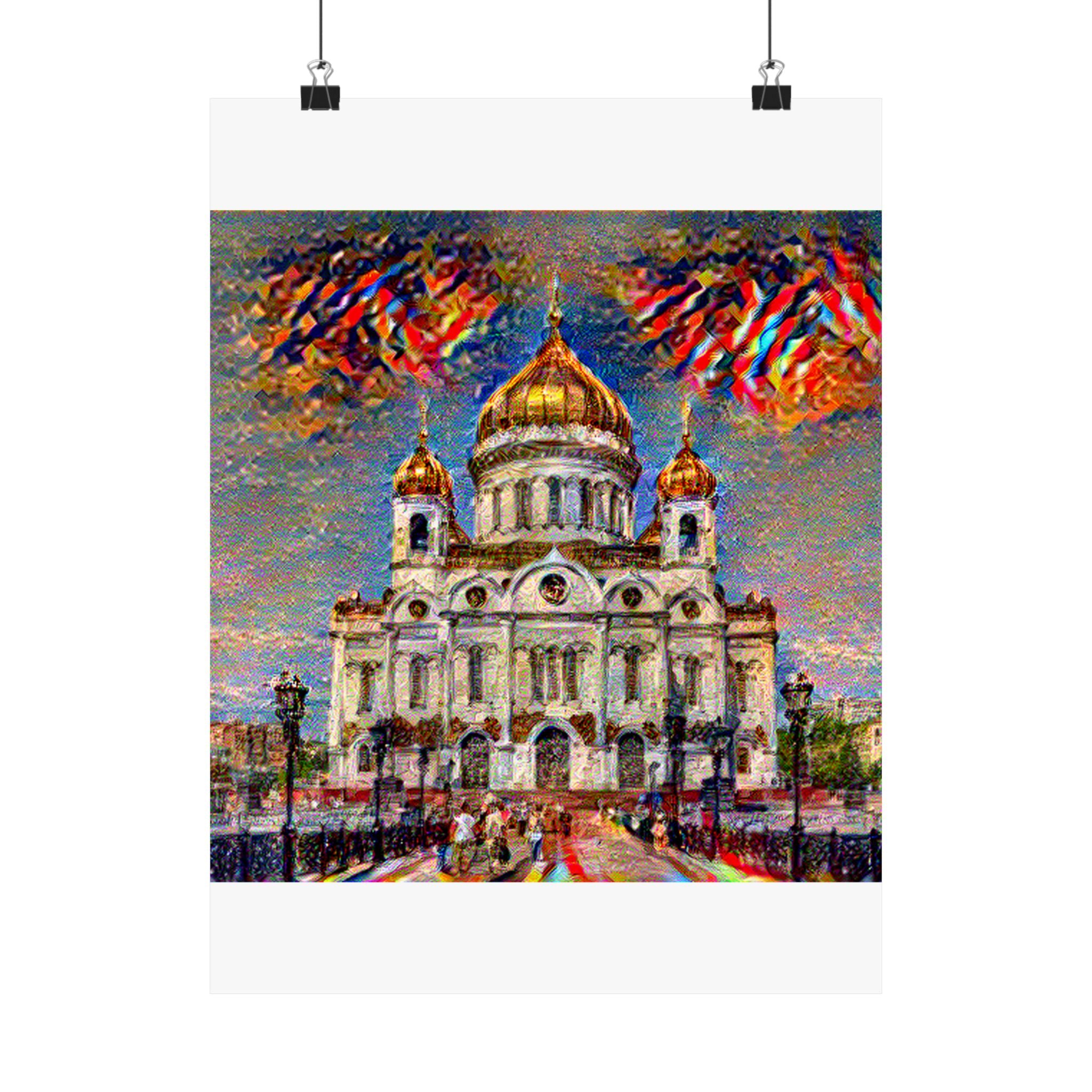 St Basils in Composition Vii Style - Poster Print