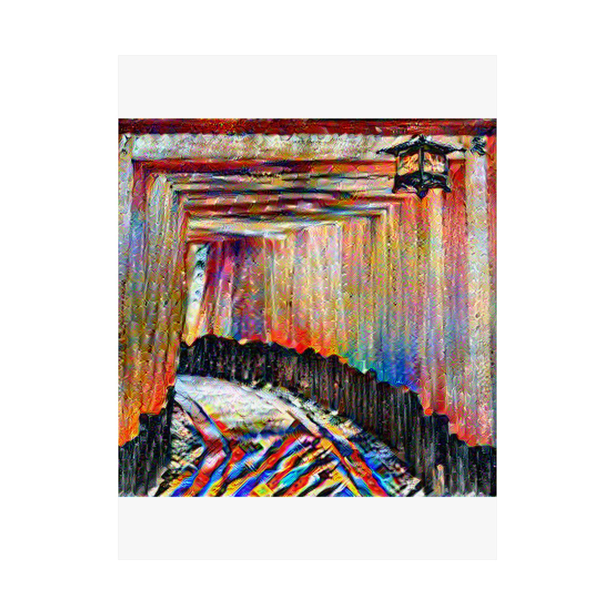 Fushimi Inari Shrine in Composition VII Style | Wassily Kandinsky Inspired Art