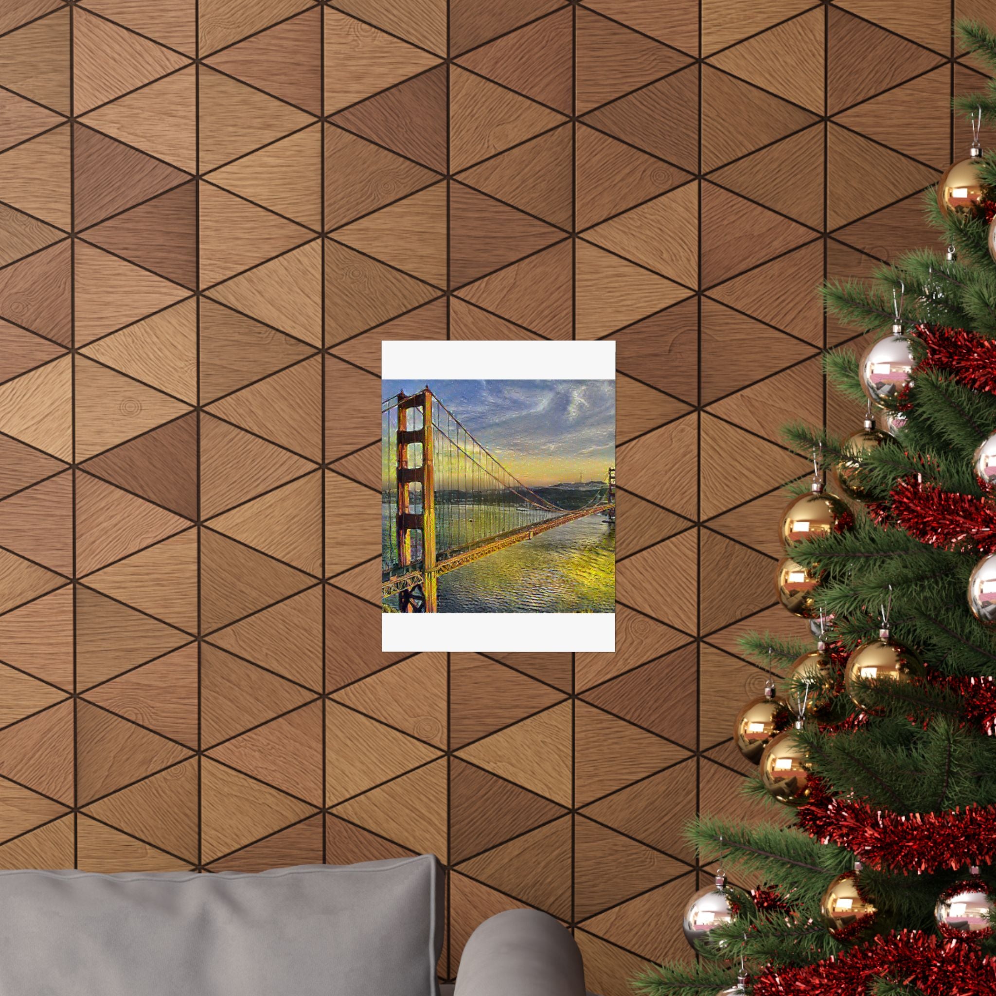 Golden Gate in Cafe Terrace Style - Poster Print