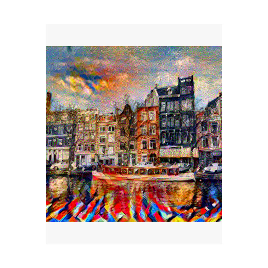 Amsterdam Canal Ring in Composition VII Style | Wassily Kandinsky Inspired Art