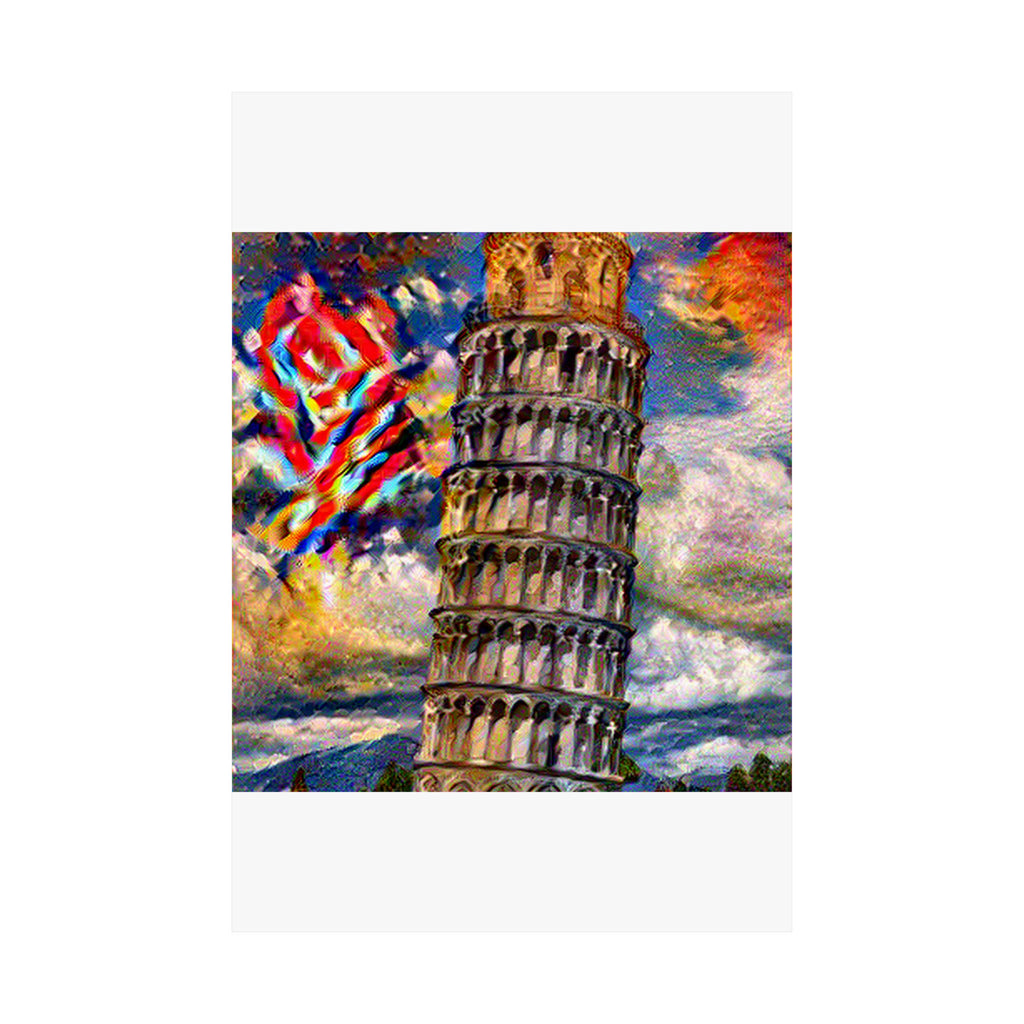 Leaning Tower of Pisa in Composition VII Style | Wassily Kandinsky Inspired Art