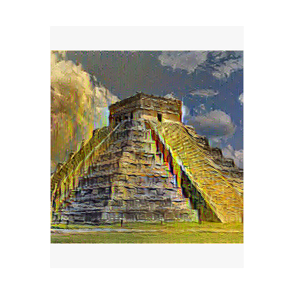 Chichen Itza in Cafe Terrace at Night Style | Vincent van Gogh Inspired Art