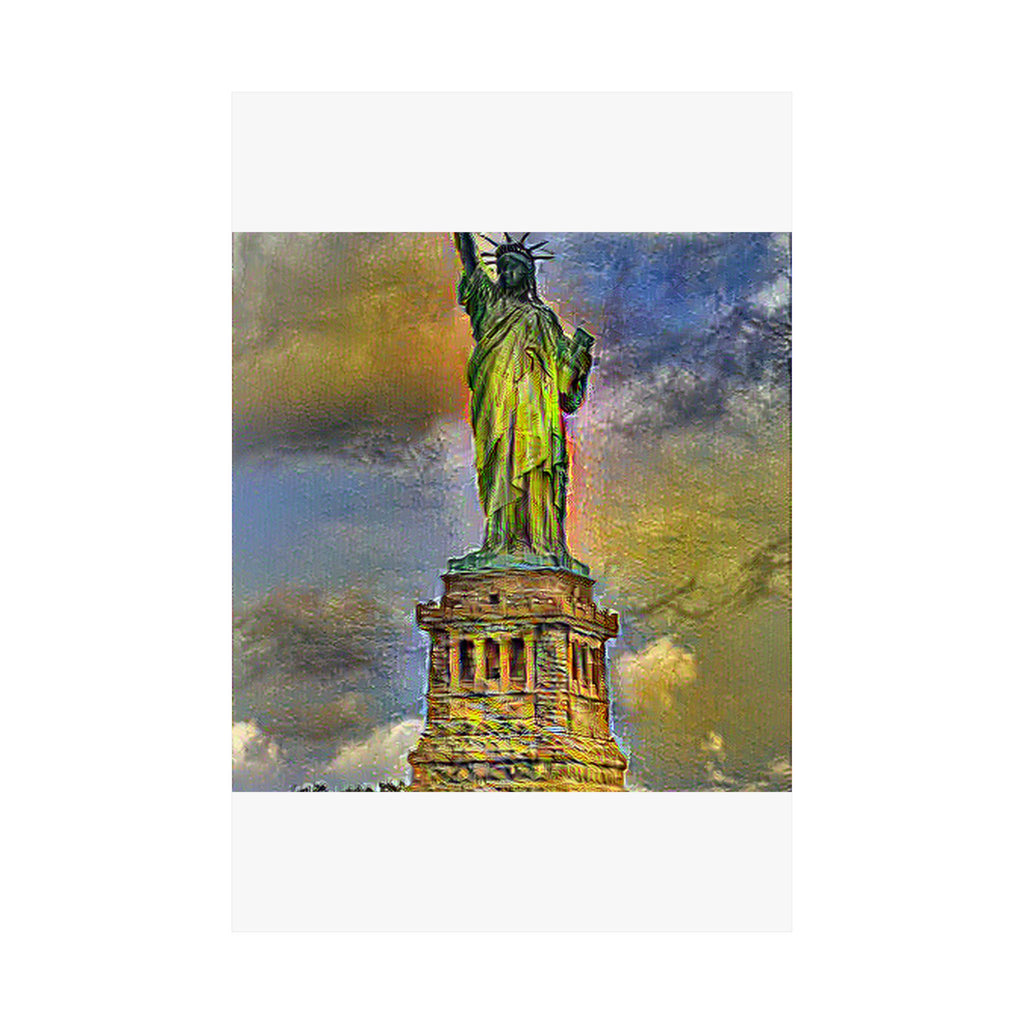 Statue Of Liberty in Cafe Terrace Style - Poster Print
