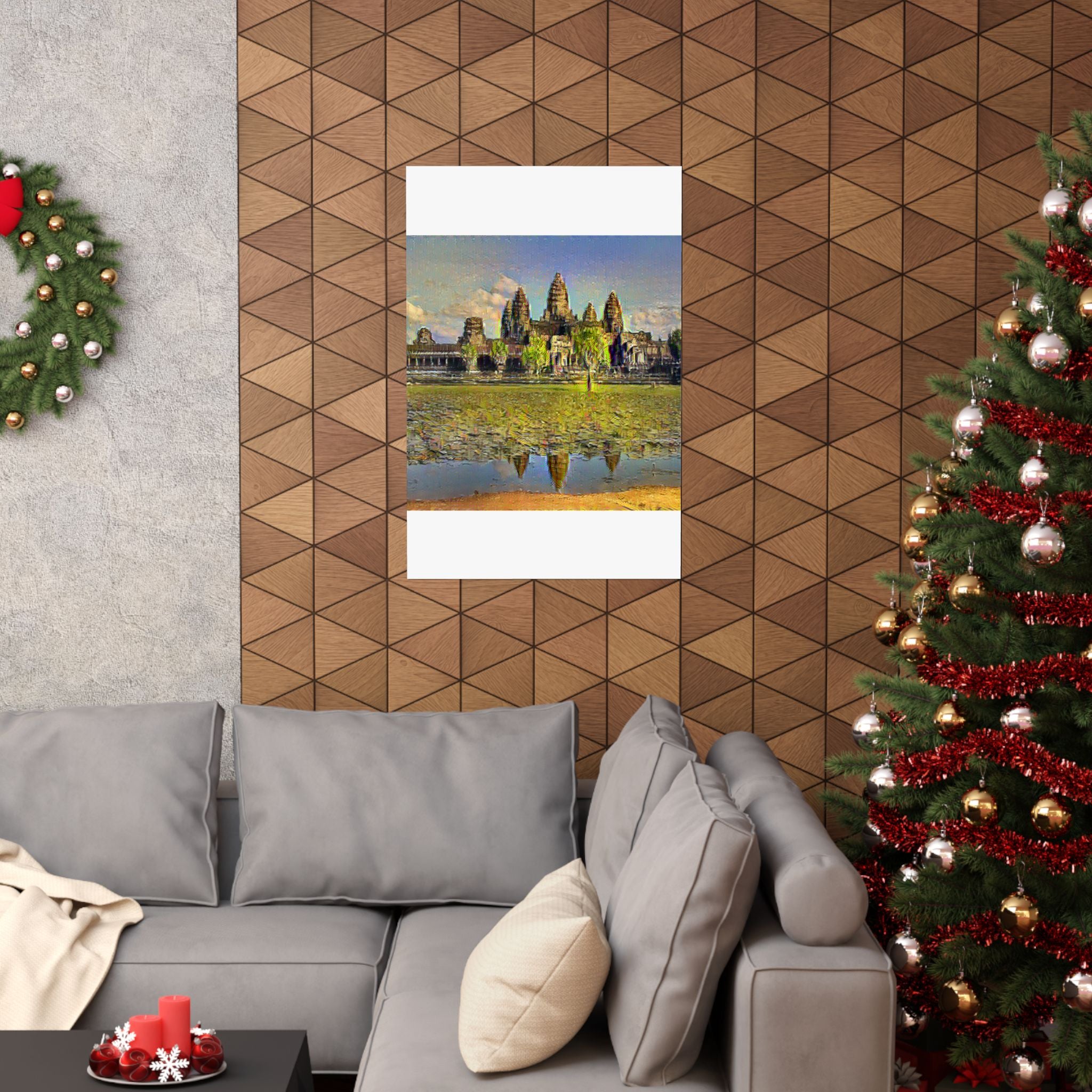 Angkor Wat in Cafe Terrace at Night Style | Vincent van Gogh Inspired Art