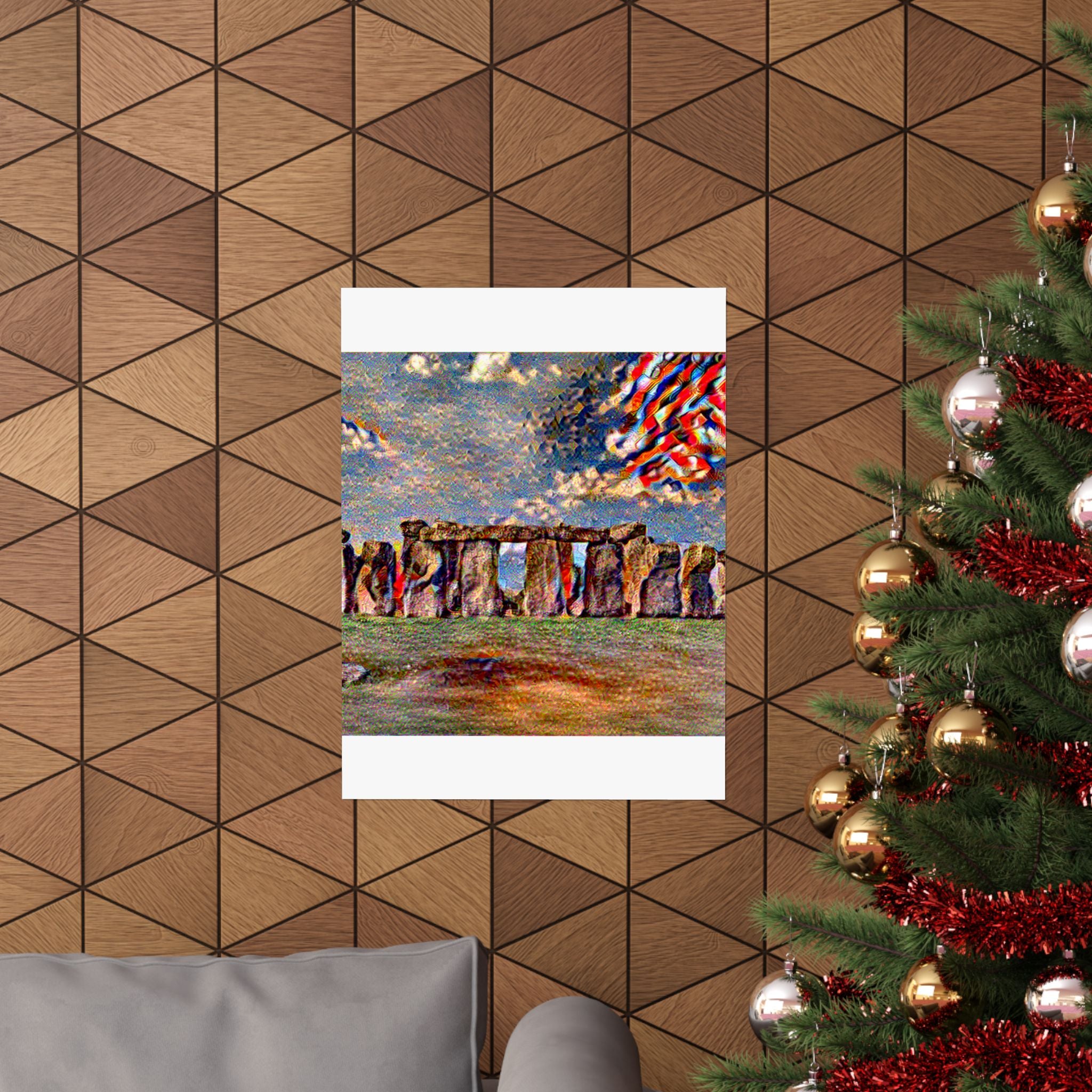 Stonehenge in Composition Vii Style - Poster Print