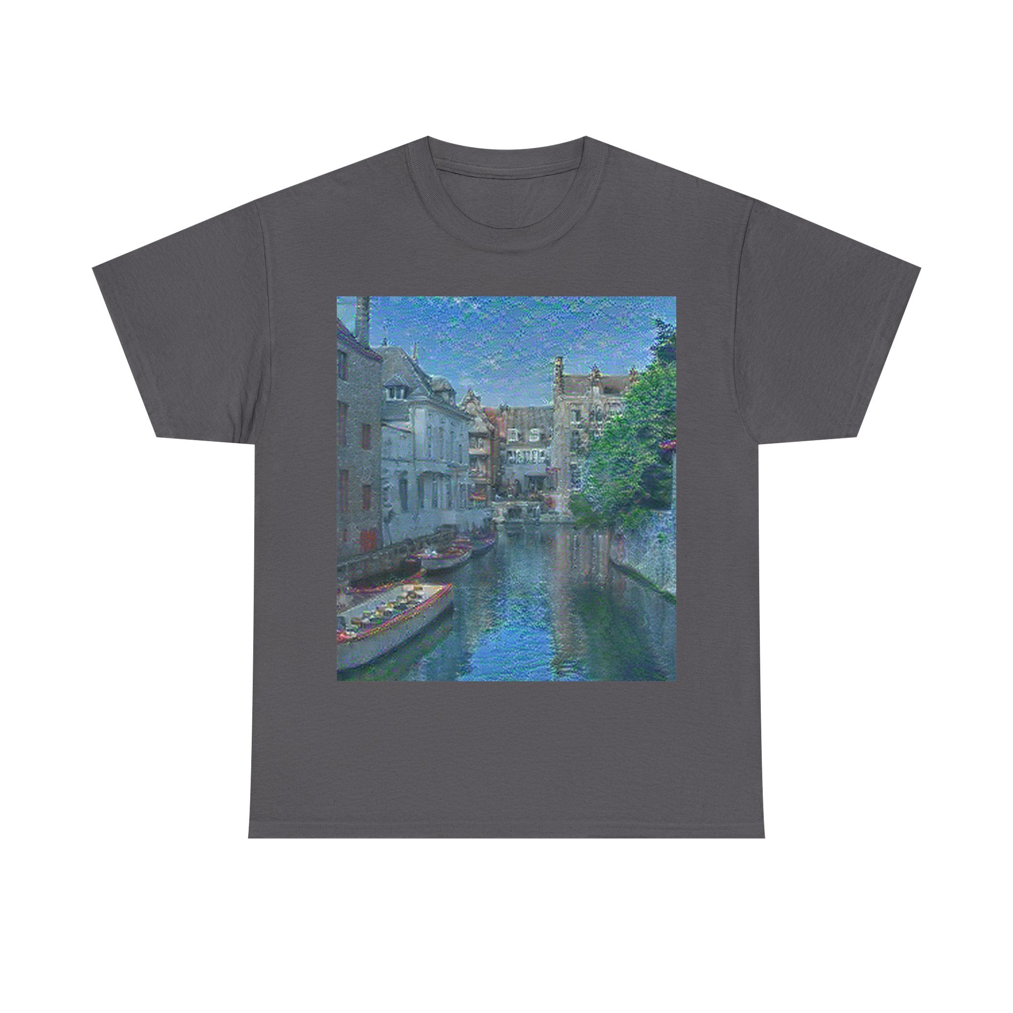 Bruges Medieval Center in Water Lilies Style | Claude Monet Inspired Art