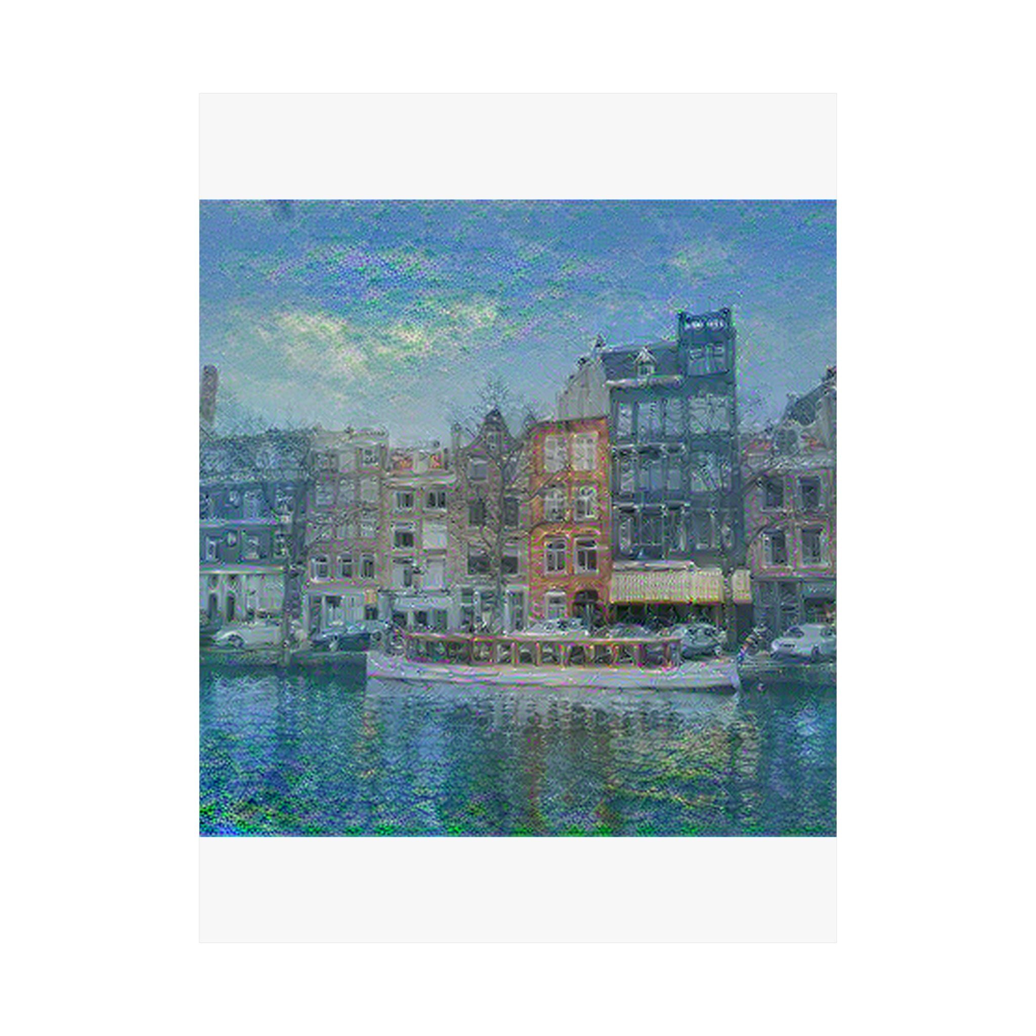 Amsterdam Canal Ring in Water Lilies Style | Claude Monet Inspired Art
