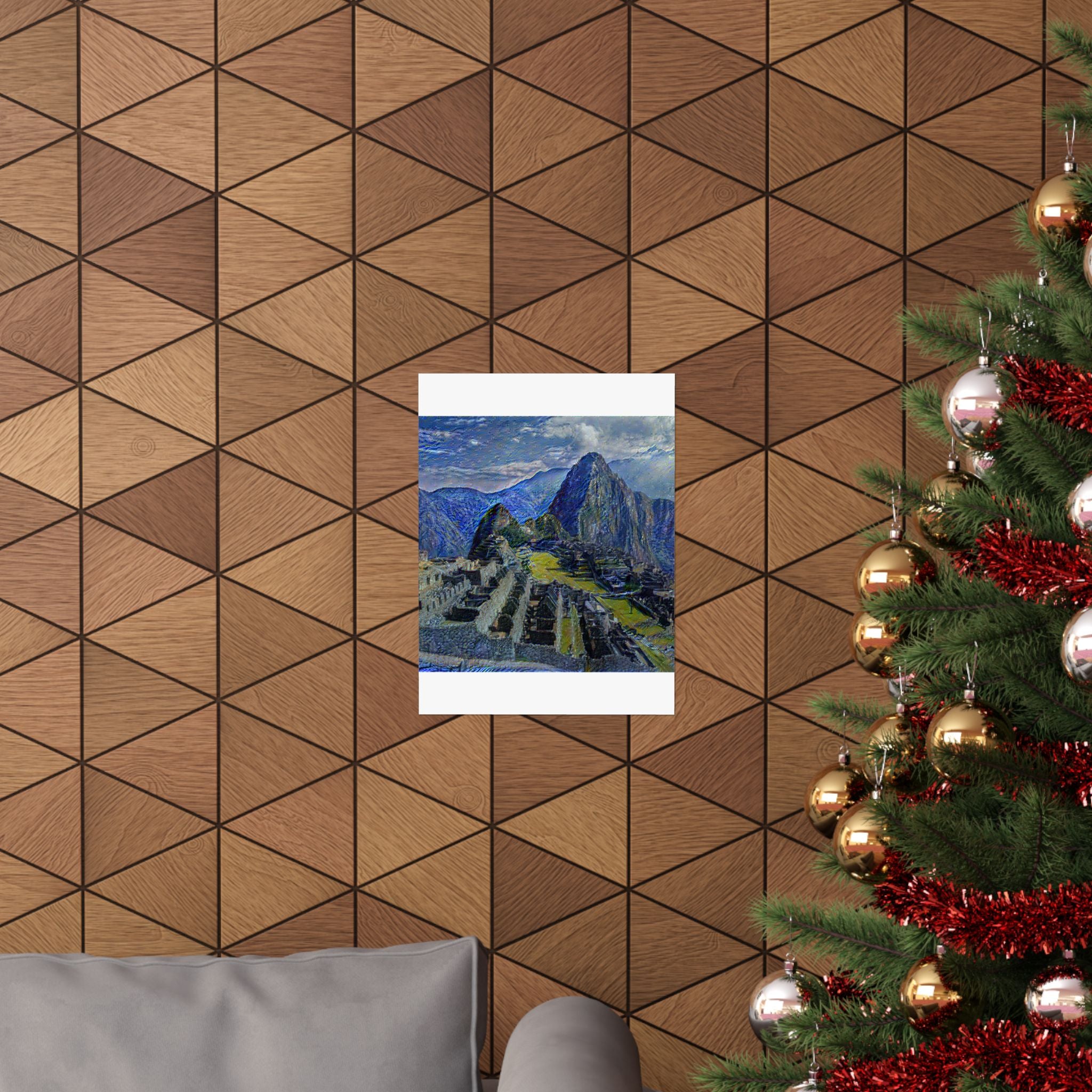 Machu Picchu in Starry Night Style - Poster Print