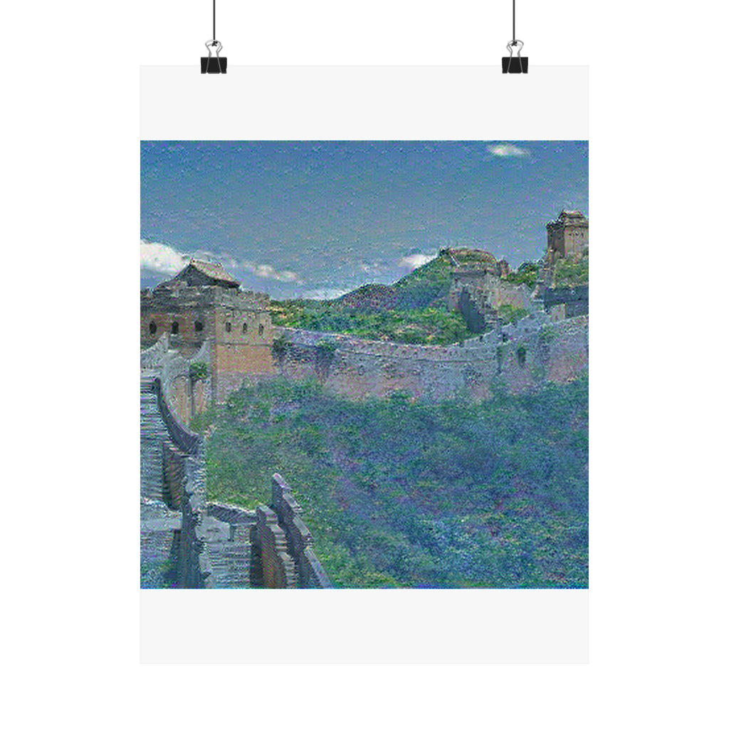 Great Wall in Water Lilies Style - Poster Print