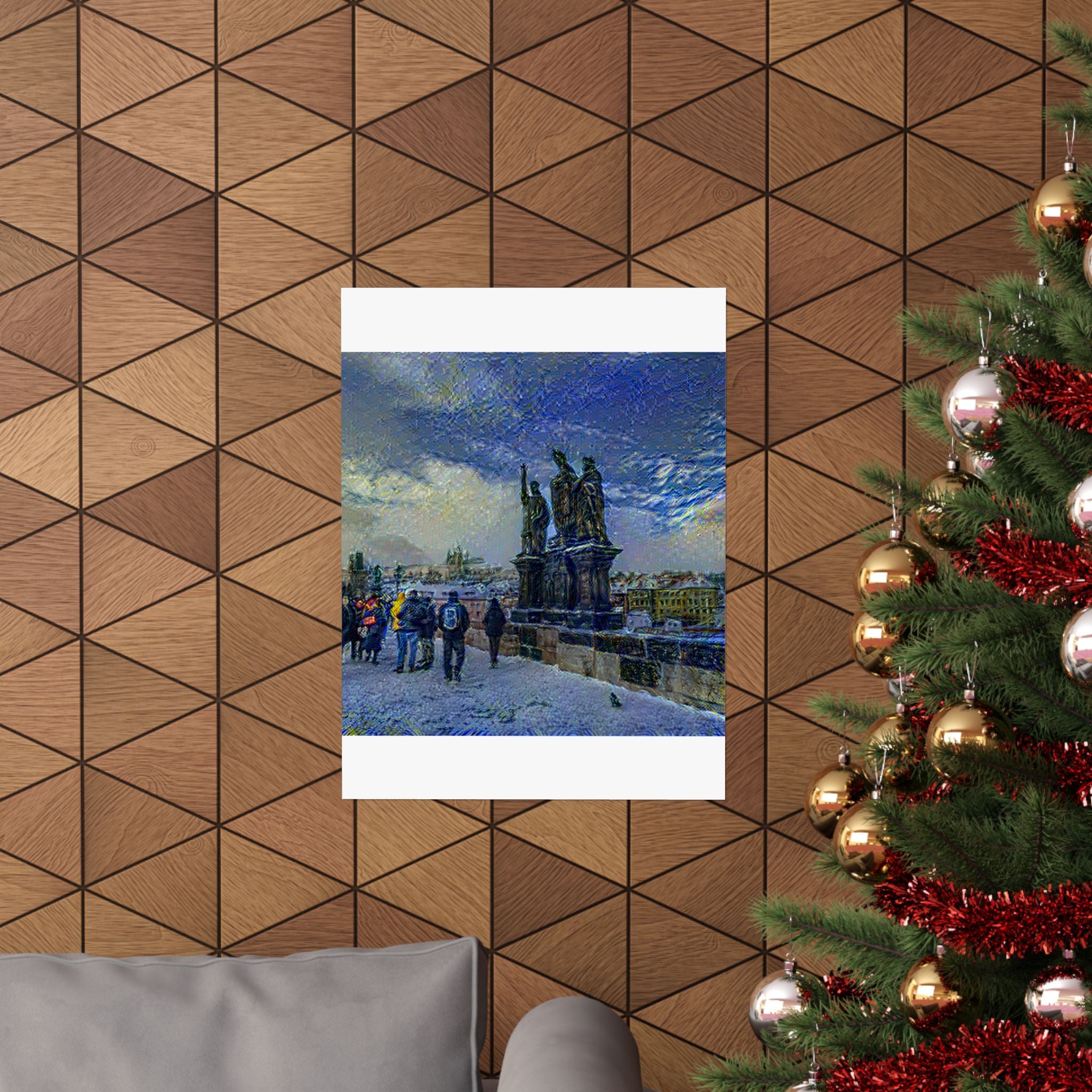 Charles Bridge in Starry Night Style | Vincent van Gogh Inspired Art