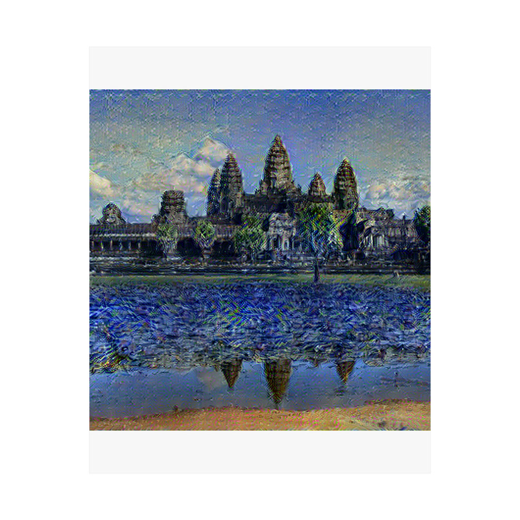 Angkor Wat in Starry Night Style | Vincent van Gogh Inspired Art