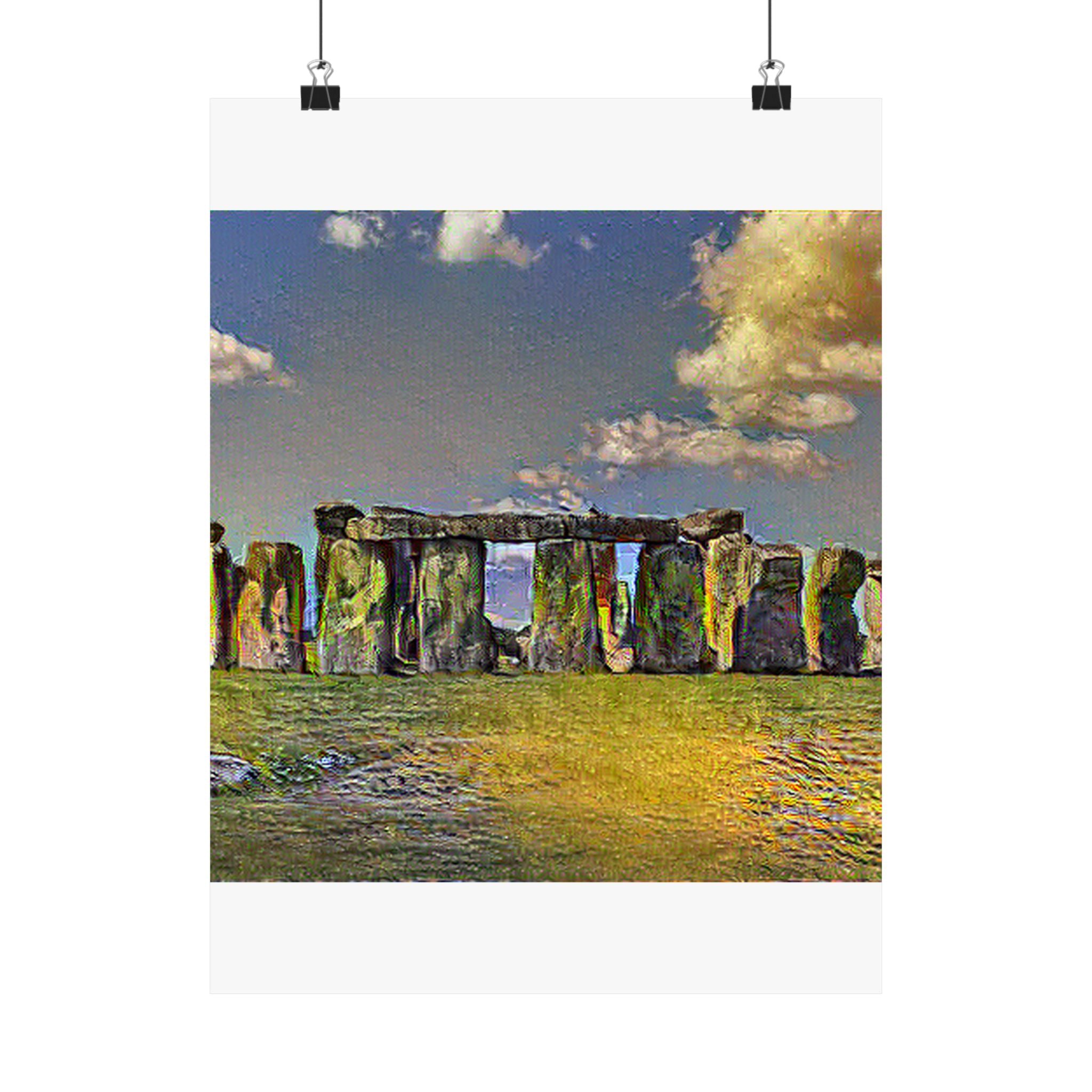 Stonehenge in Cafe Terrace at Night Style | Vincent van Gogh Inspired Art