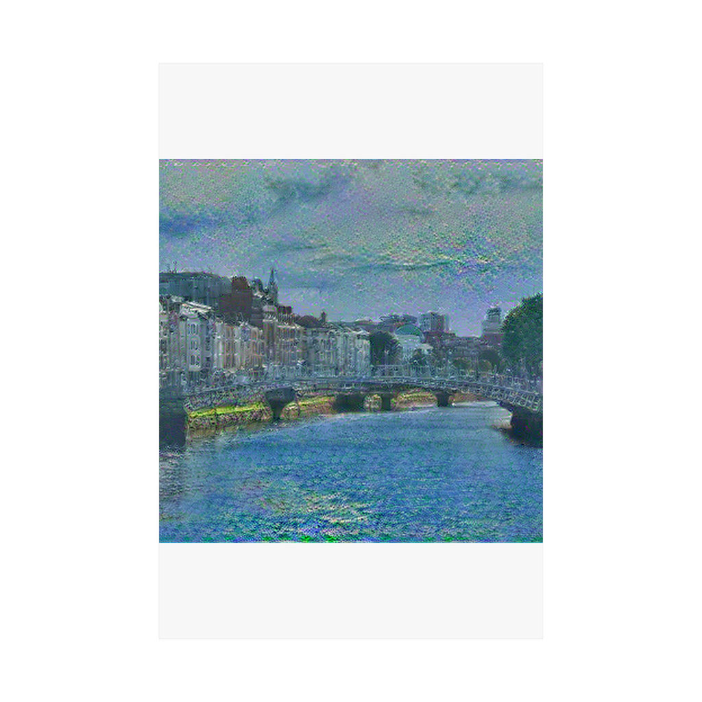 Ha'penny Bridge in Water Lilies Style | Claude Monet Inspired Art
