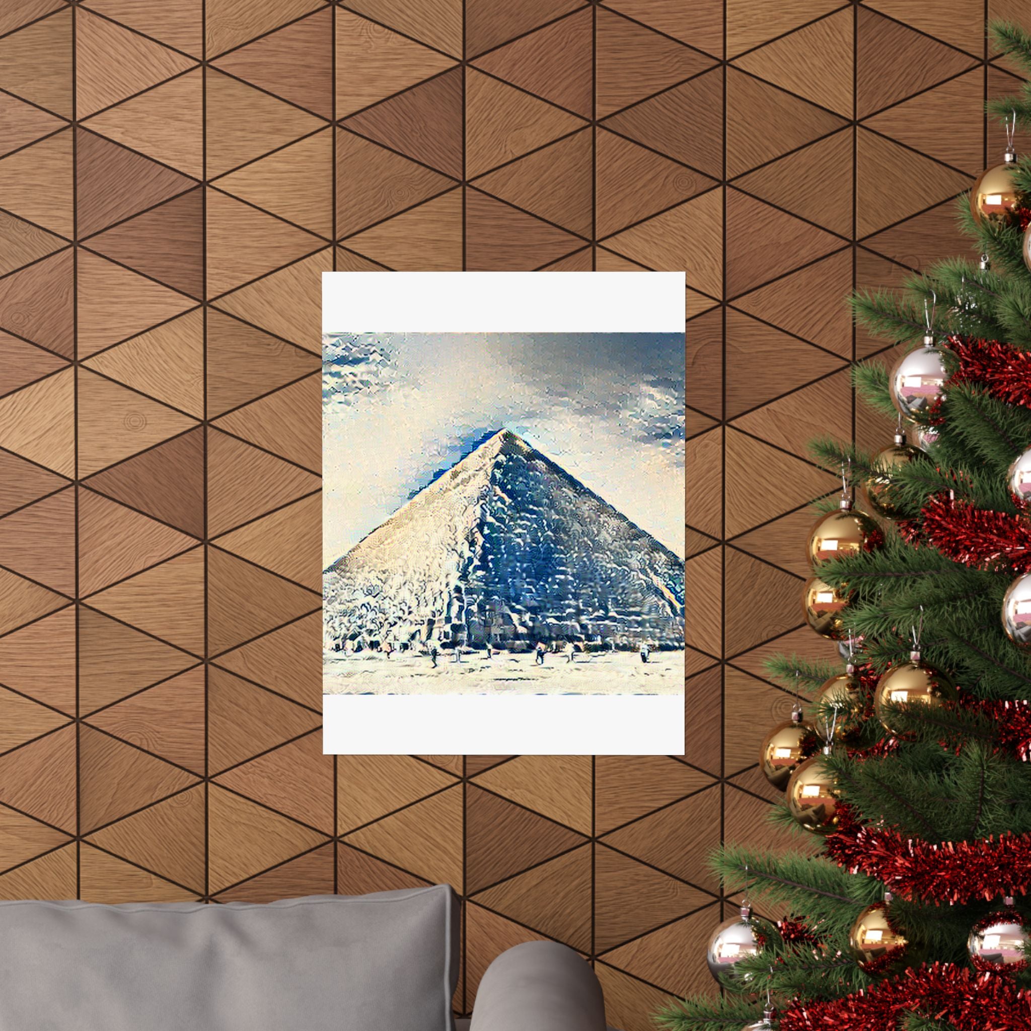 Pyramids Giza in Great Wave Style - Poster Print