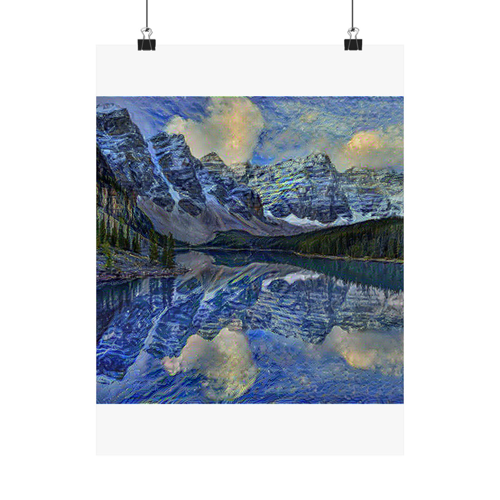 Moraine Lake in Starry Night Style | Vincent van Gogh Inspired Art