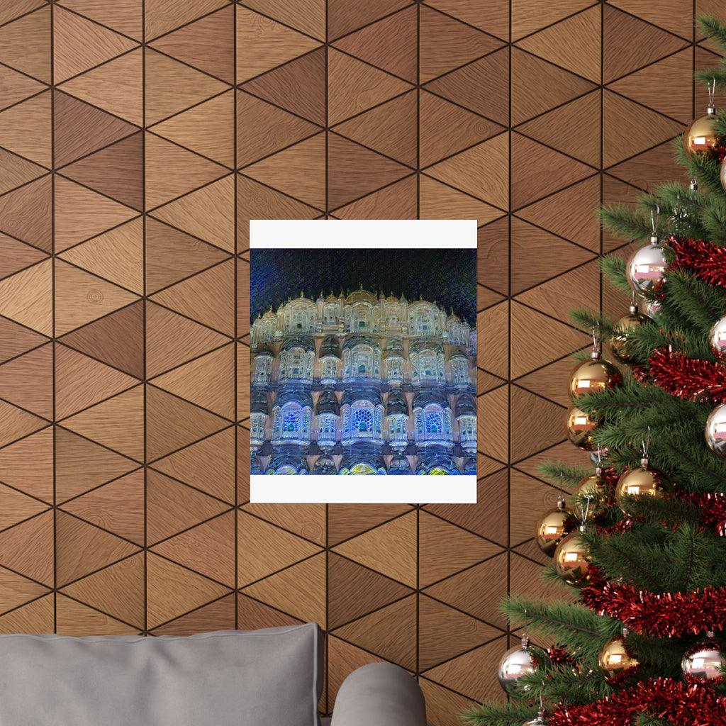 Hawa Mahal in Starry Night Style | Vincent van Gogh Inspired Art