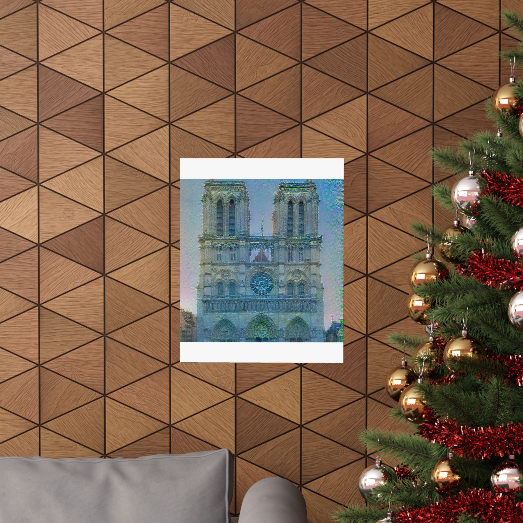 Notre Dame in Water Lilies Style - Poster Print