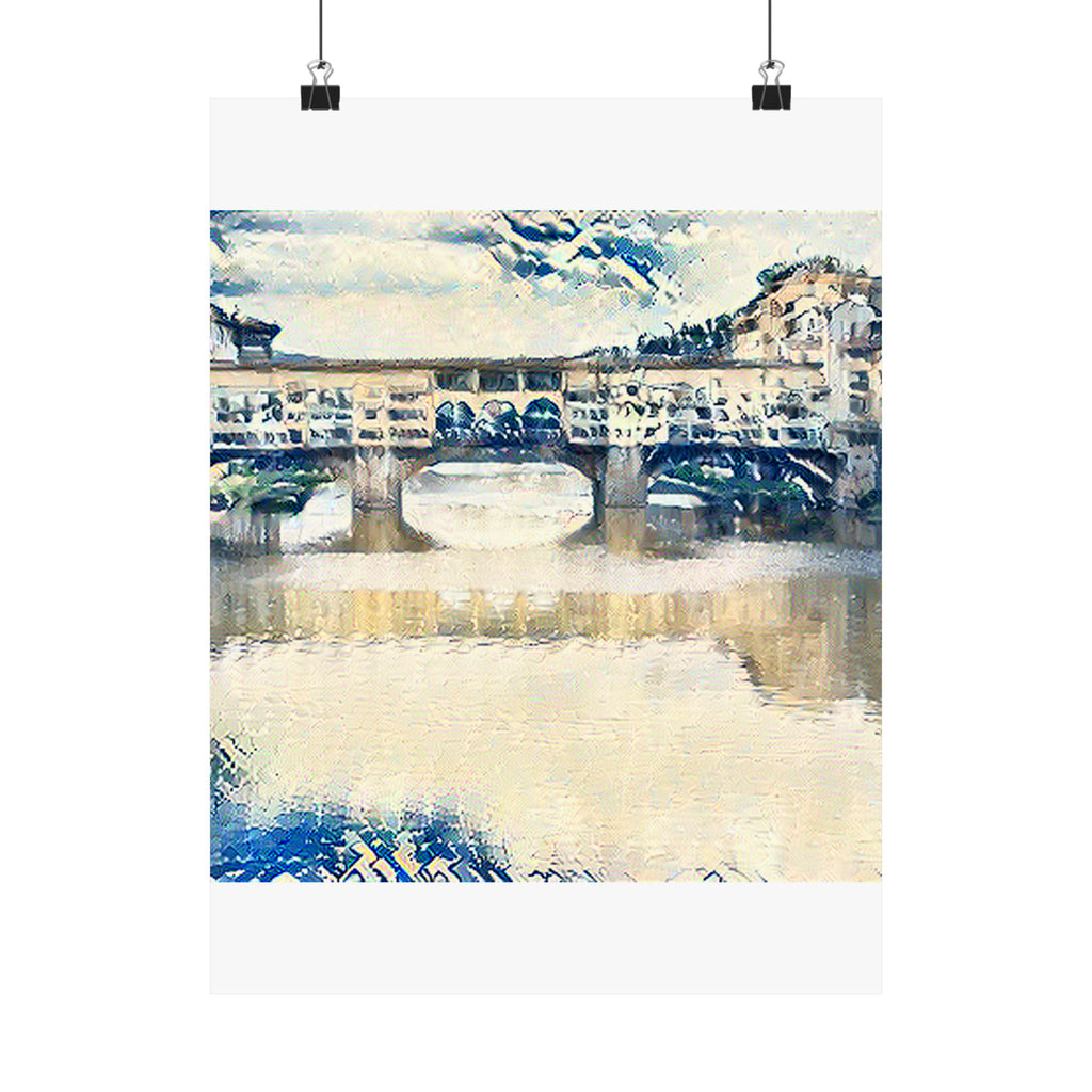 Ponte Vecchio in The Great Wave off Kanagawa Style | Katsushika Hokusai Inspired Art