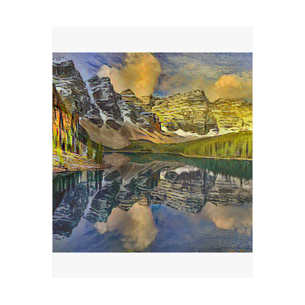 Moraine Lake in Cafe Terrace at Night Style | Vincent van Gogh Inspired Art