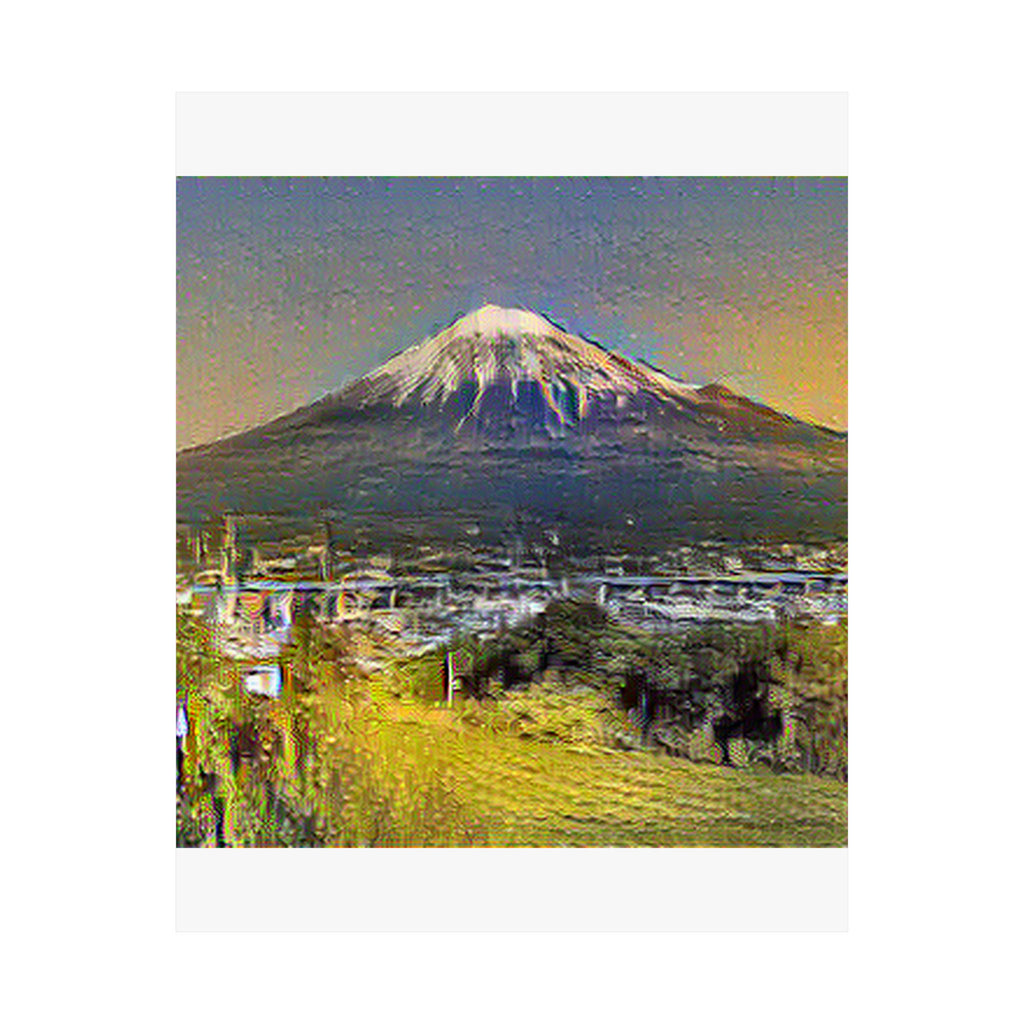 Mount Fuji in Cafe Terrace Style - Poster Print