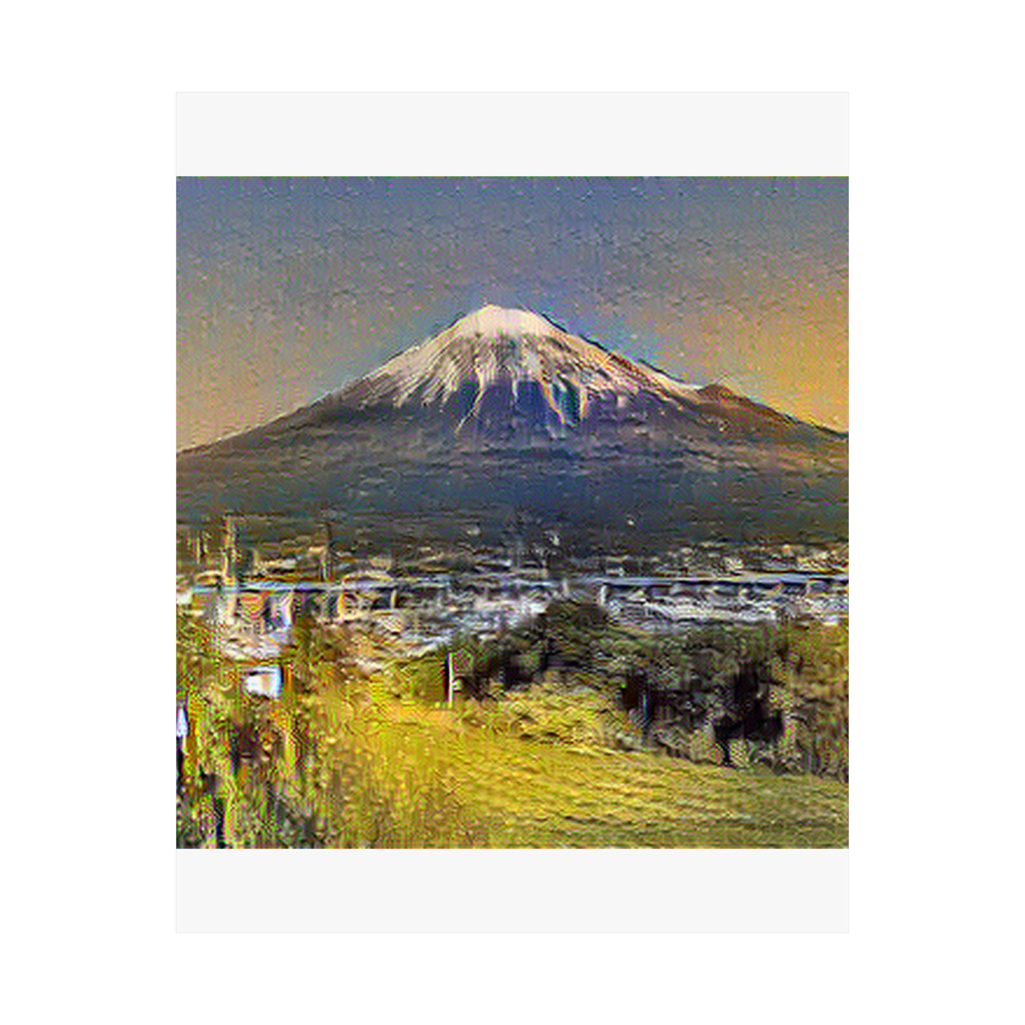 Mount Fuji in Cafe Terrace Style - Poster Print