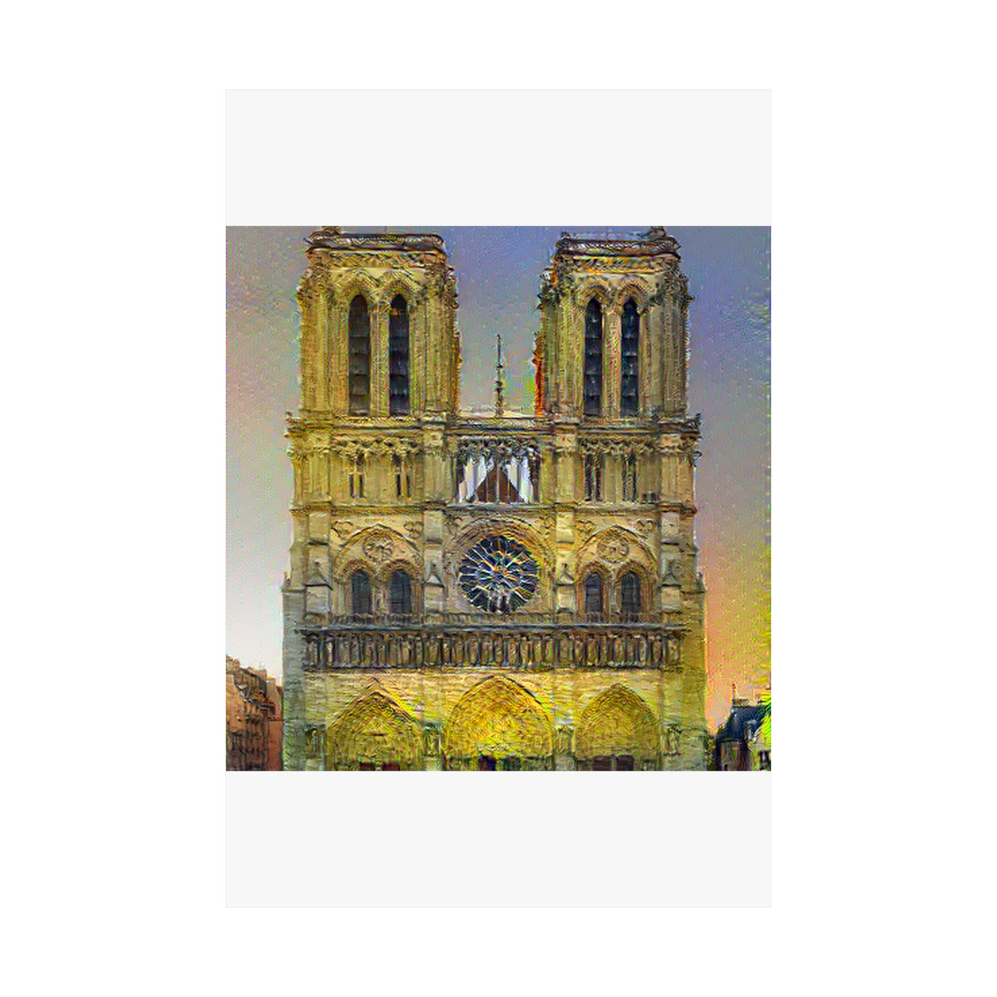 Notre Dame in Cafe Terrace Style - Poster Print