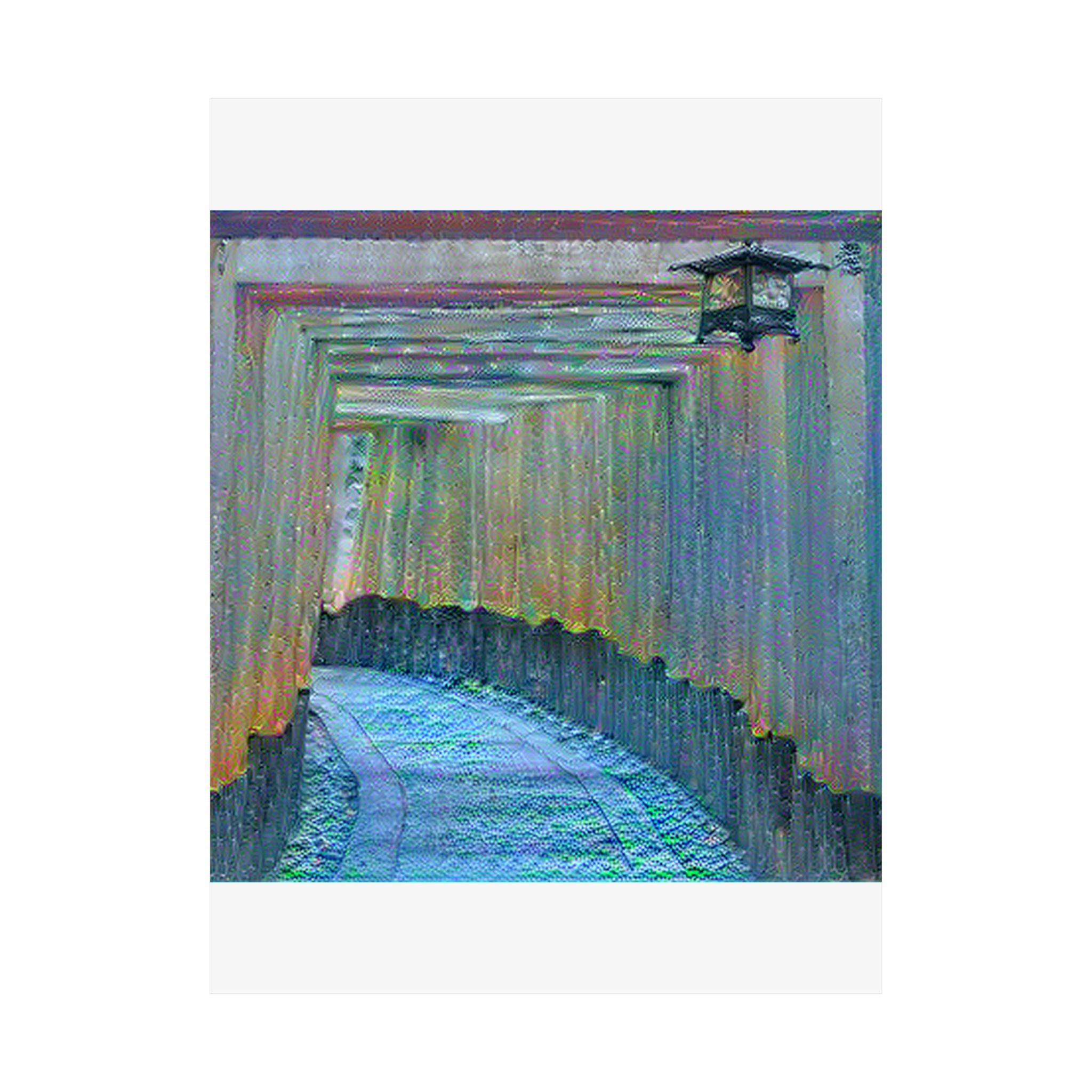 Fushimi Inari Shrine in Water Lilies Style | Claude Monet Inspired Art