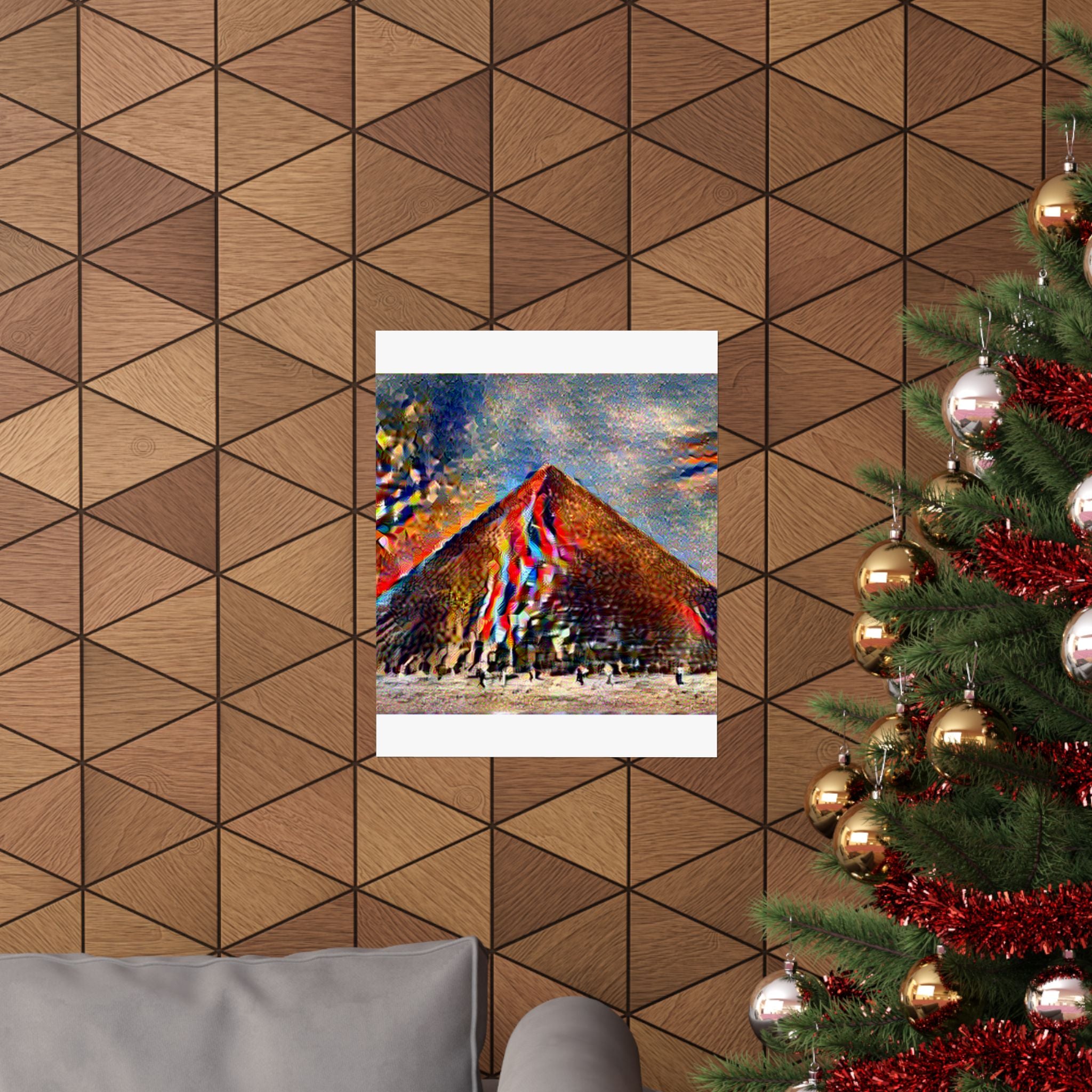 Pyramids Giza in Composition Vii Style - Poster Print