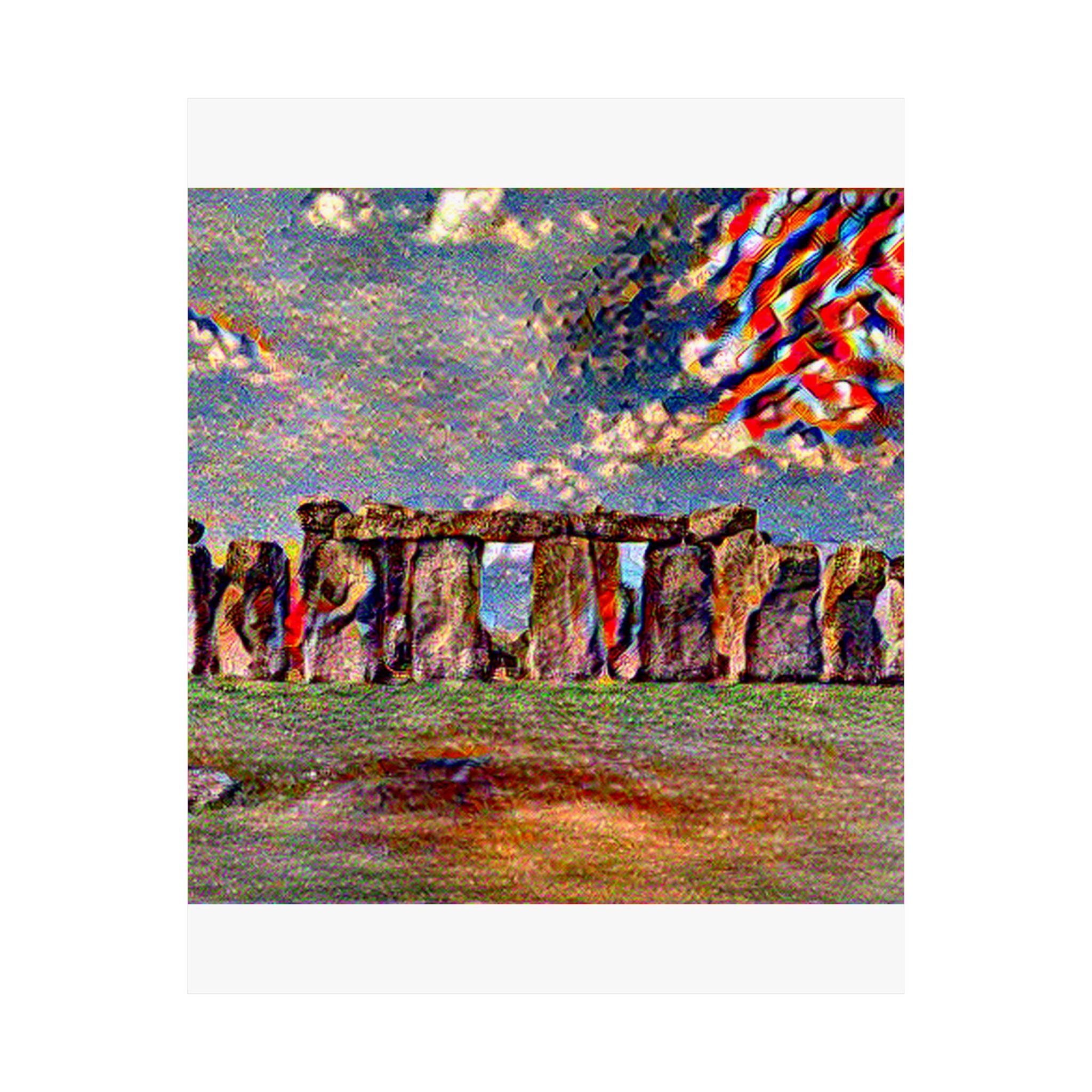Stonehenge in Composition Vii Style - Poster Print