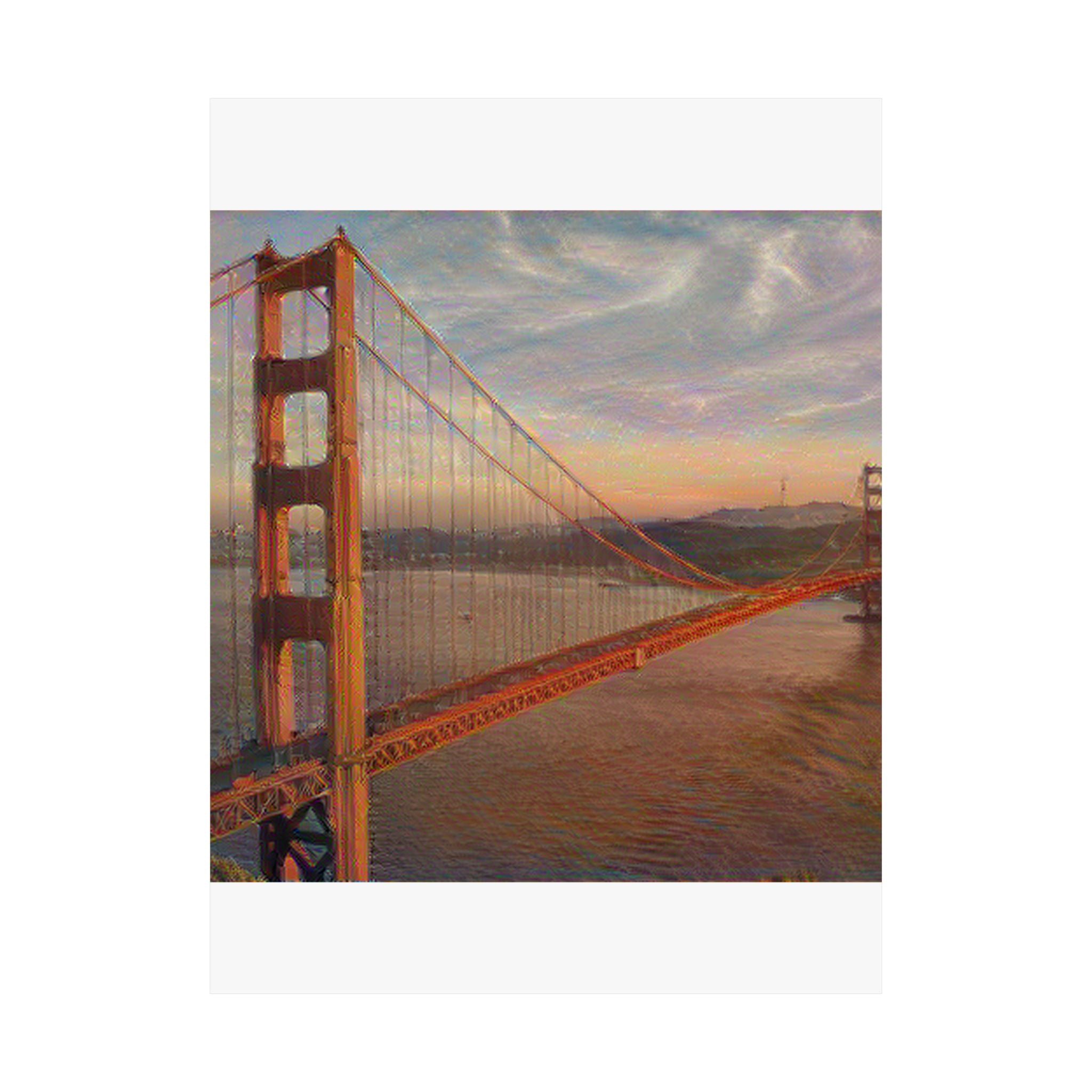 Golden Gate Bridge in The Scream Style | Edvard Munch Inspired Art