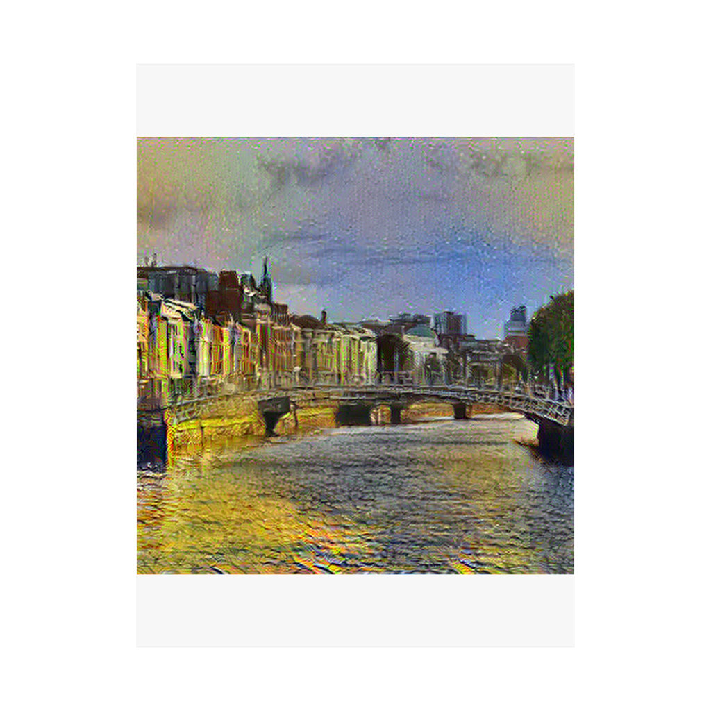 Ha'penny Bridge in Cafe Terrace at Night Style | Vincent van Gogh Inspired Art