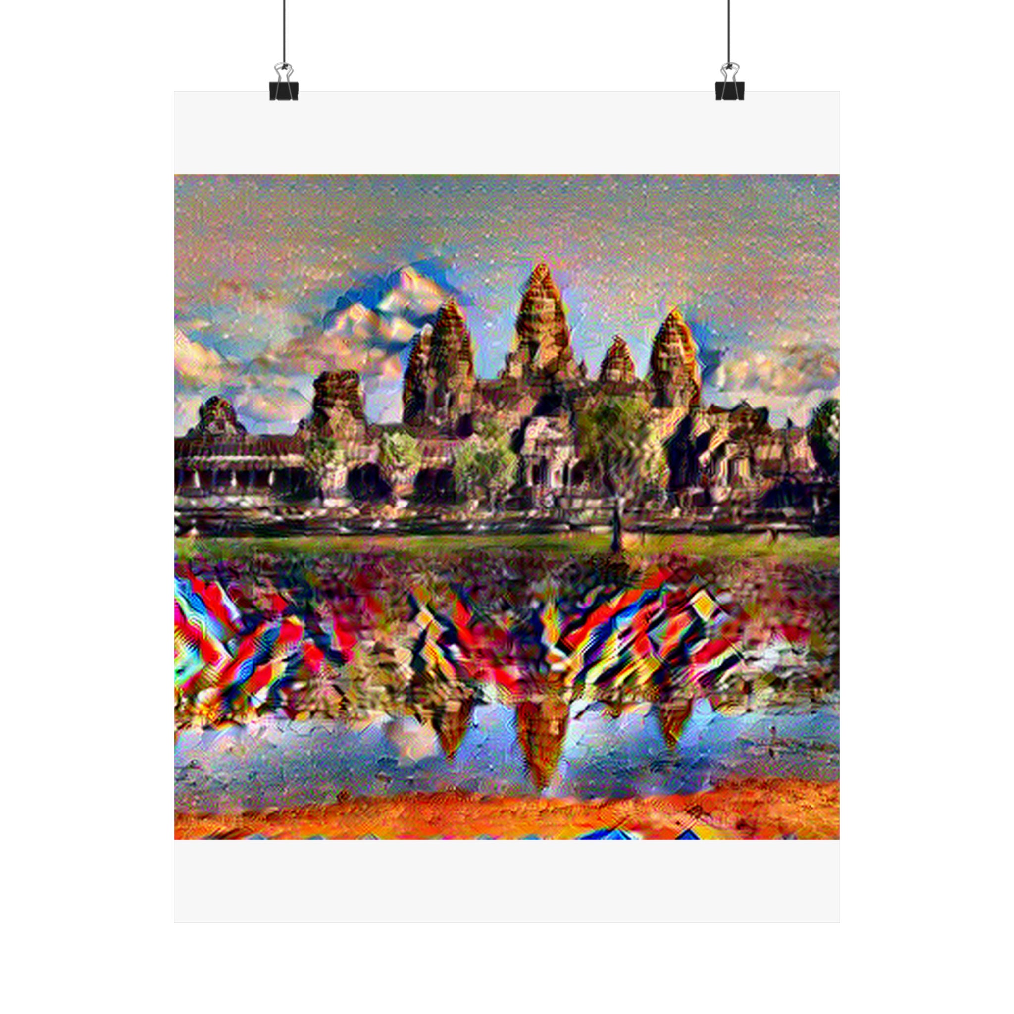Angkor Wat in Composition VII Style | Wassily Kandinsky Inspired Art