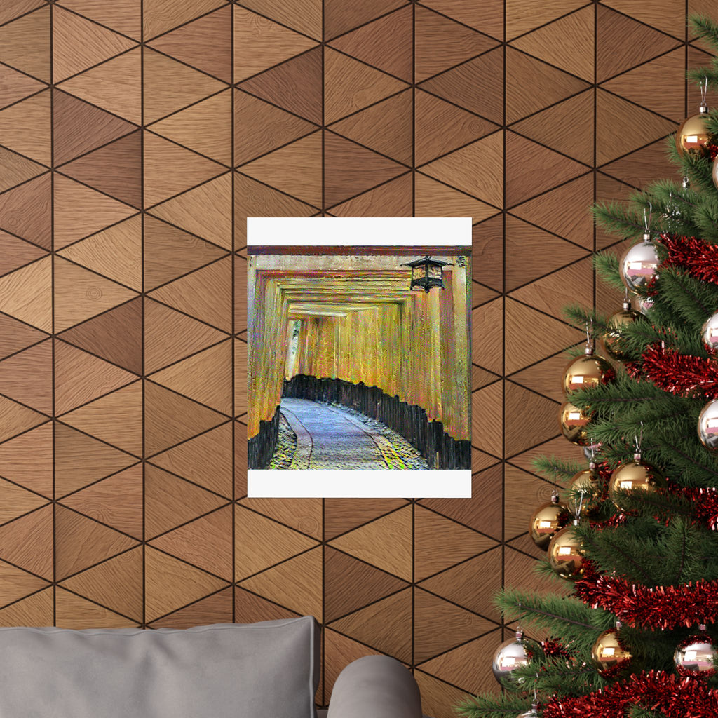 Fushimi Inari Shrine in Cafe Terrace at Night Style | Vincent van Gogh Inspired Art