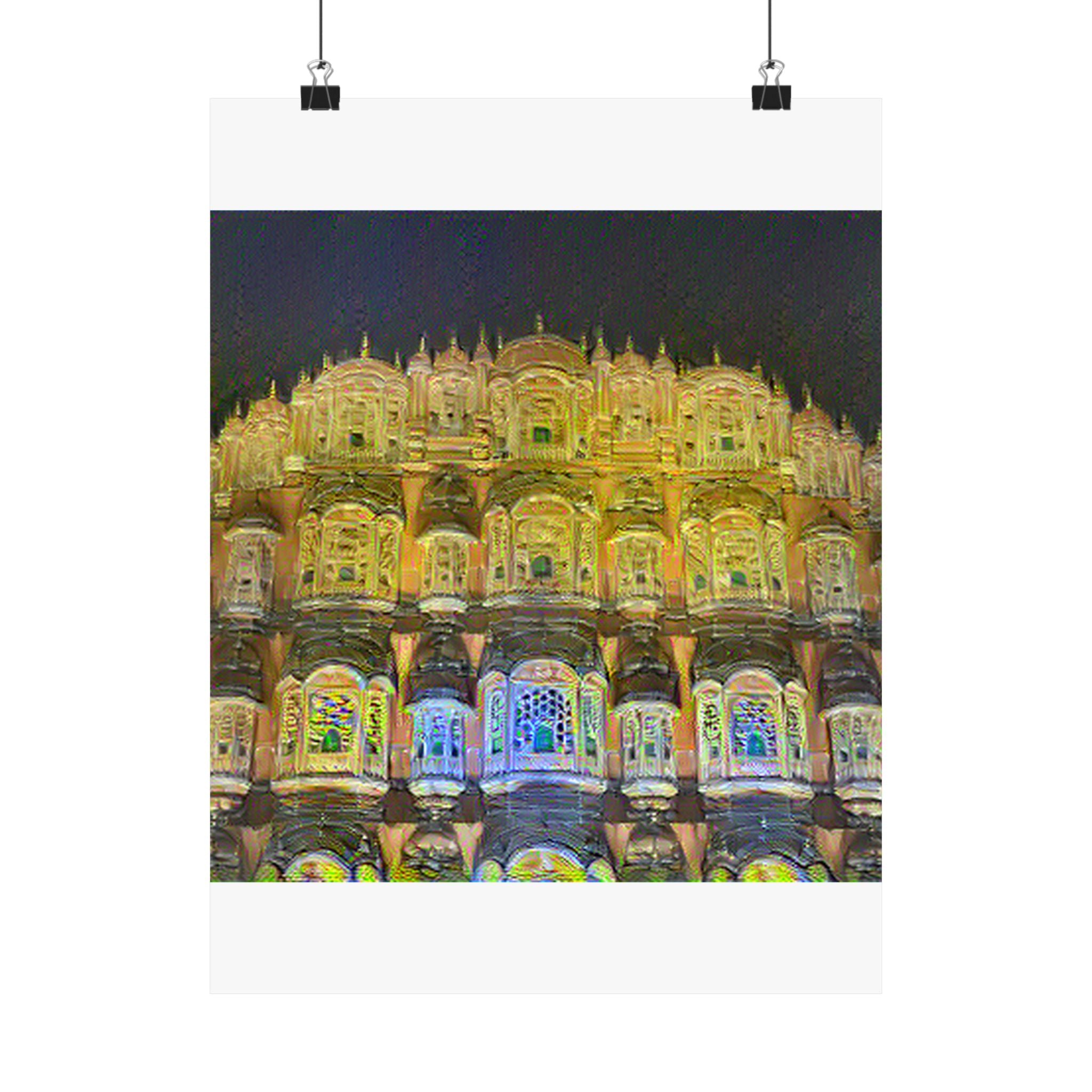 Hawa Mahal in Cafe Terrace at Night Style | Vincent van Gogh Inspired Art