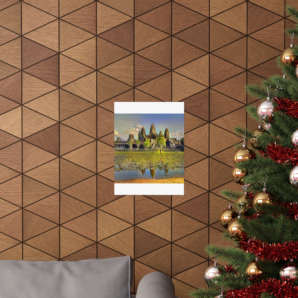 Angkor Wat in Cafe Terrace at Night Style | Vincent van Gogh Inspired Art