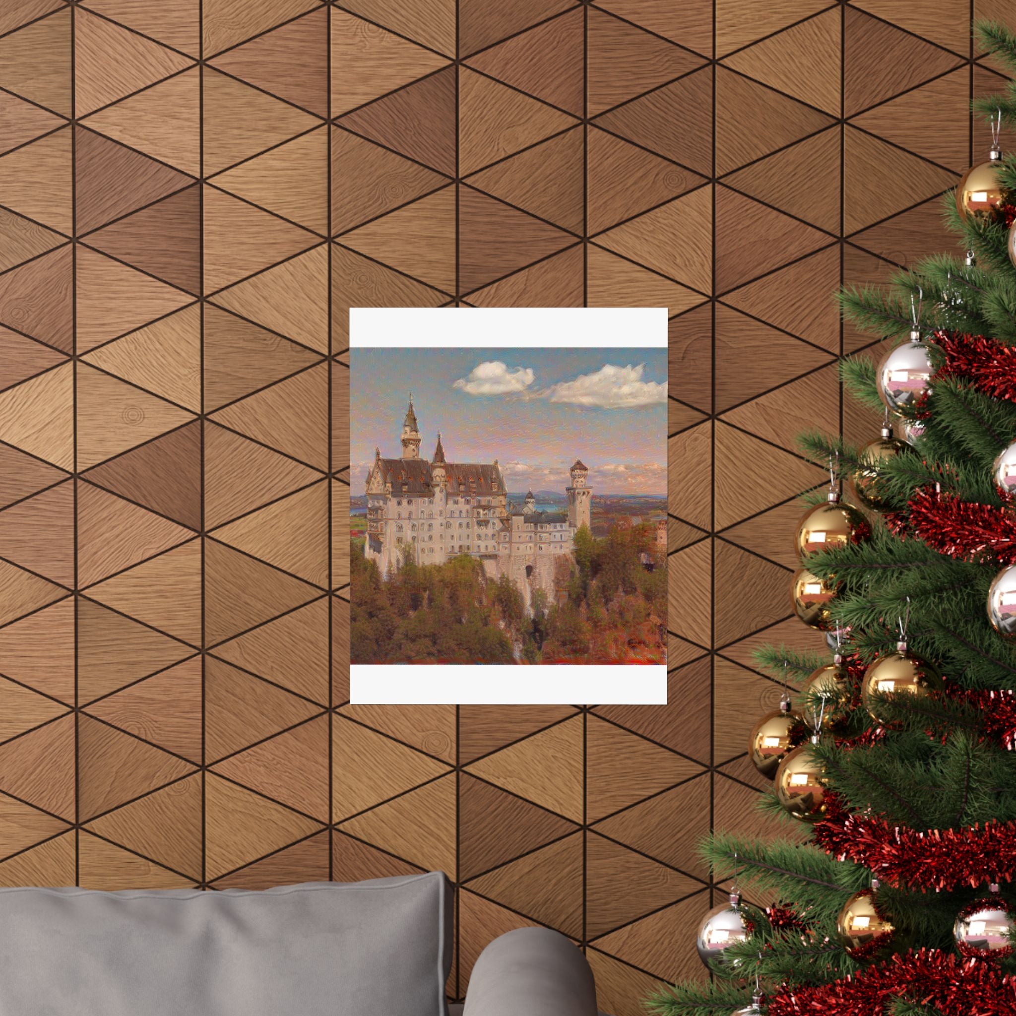 Neuschwanstein Castle in The Scream Style | Edvard Munch Inspired Art