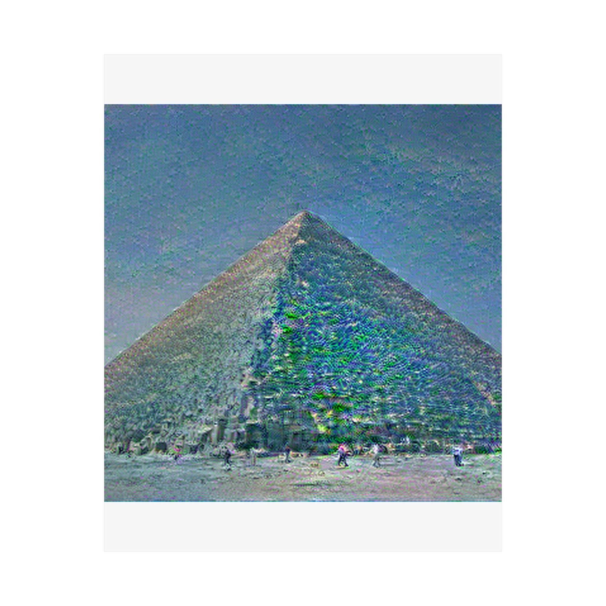 Pyramids Giza in Water Lilies Style - Poster Print