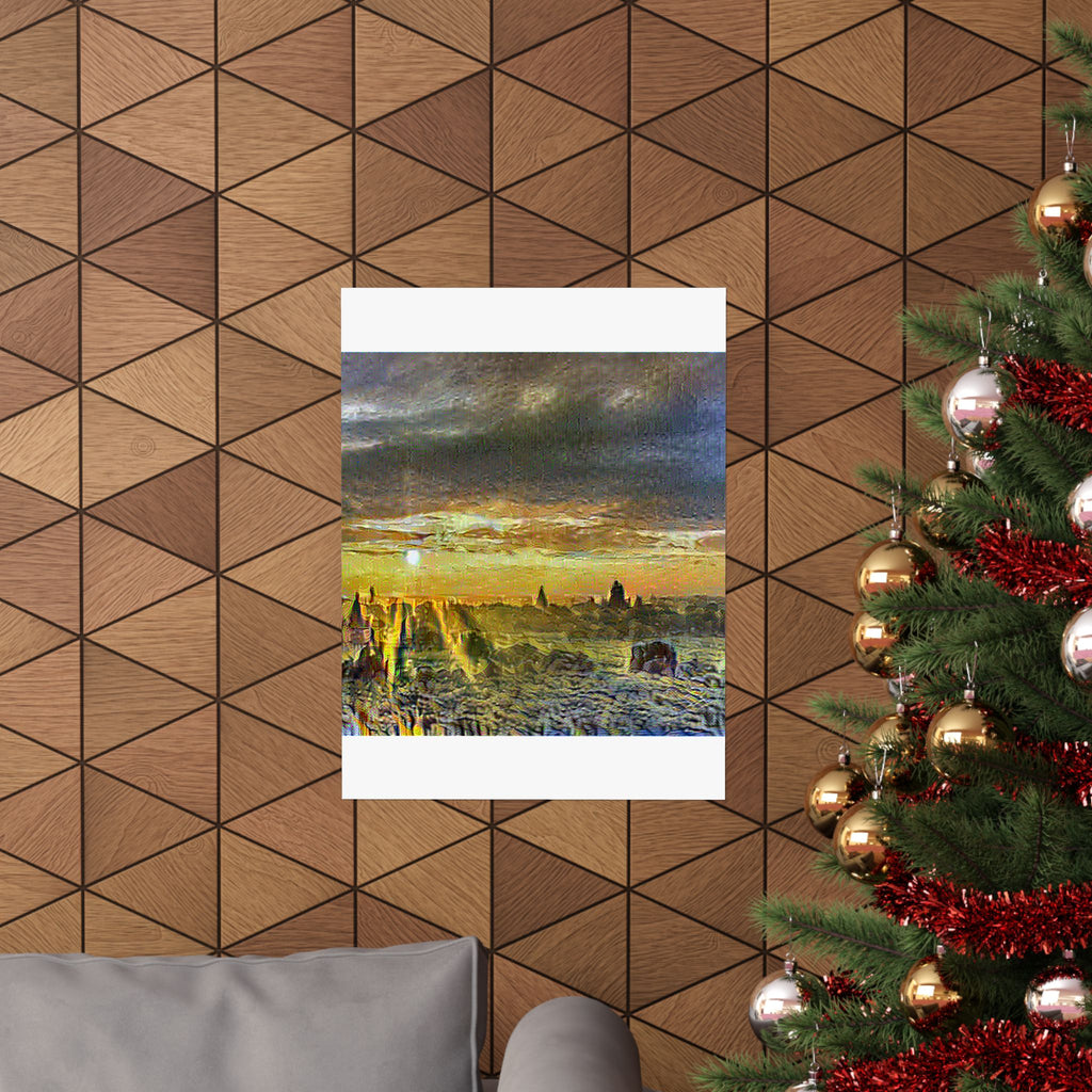 Bagan Temple Plain in Cafe Terrace at Night Style | Vincent van Gogh Inspired Art