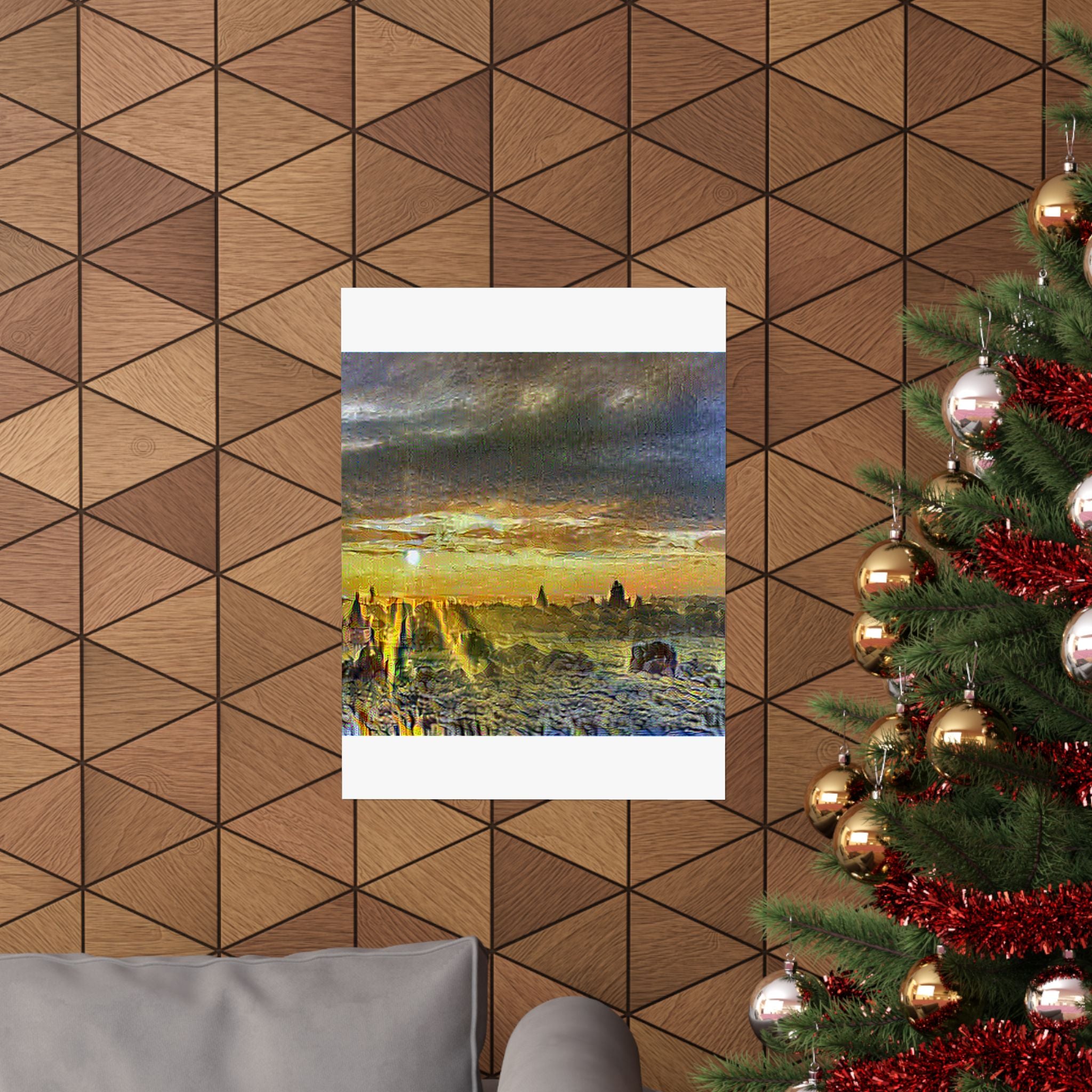 Bagan Temple Plain in Cafe Terrace at Night Style | Vincent van Gogh Inspired Art