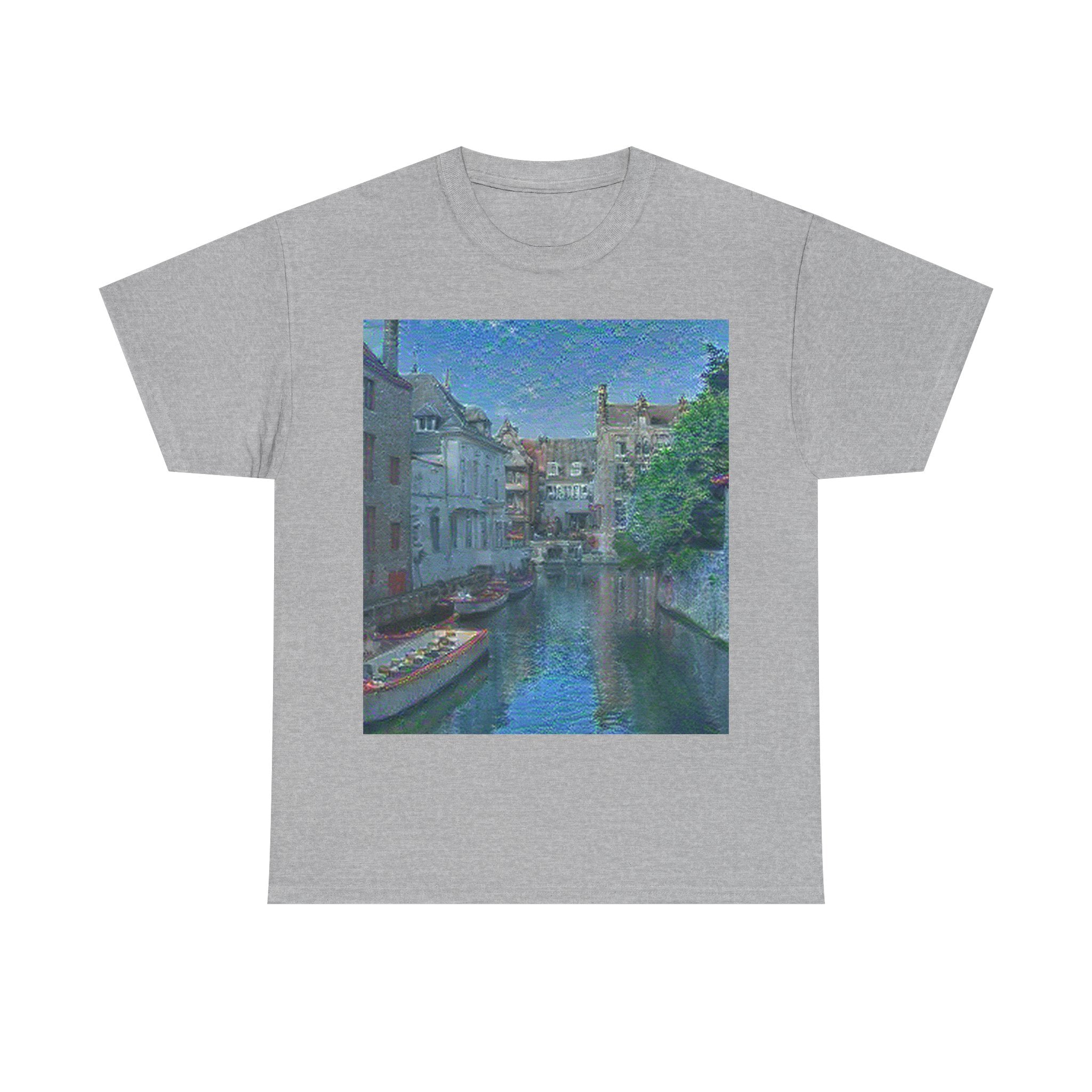 Bruges Medieval Center in Water Lilies Style | Claude Monet Inspired Art
